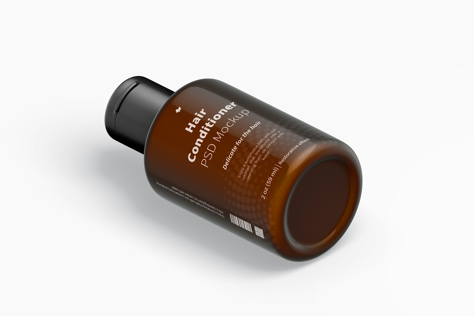 2 Oz Hair Conditioner Mockup, Isometric Right View