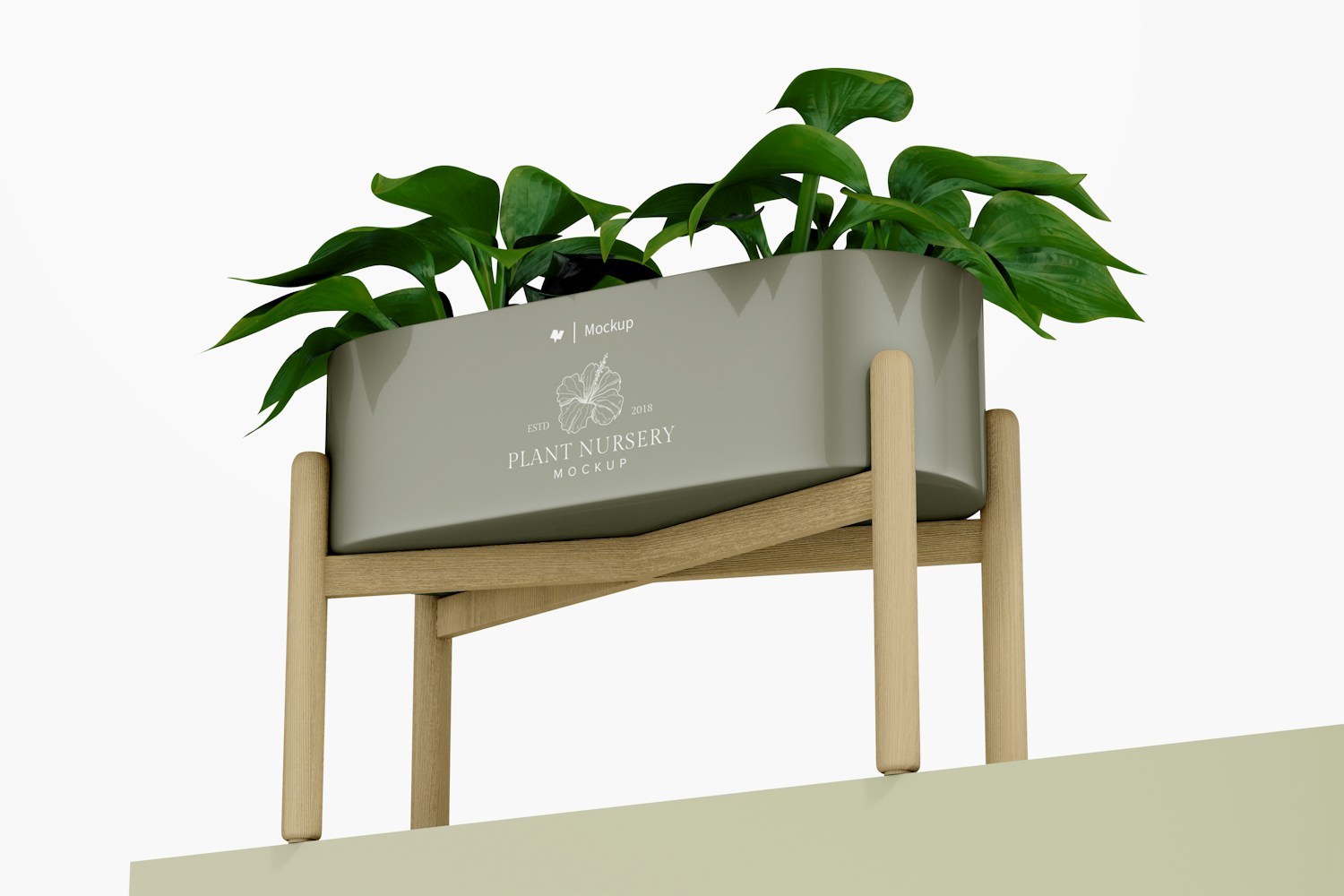Ceramic Pot with Stand Mockup