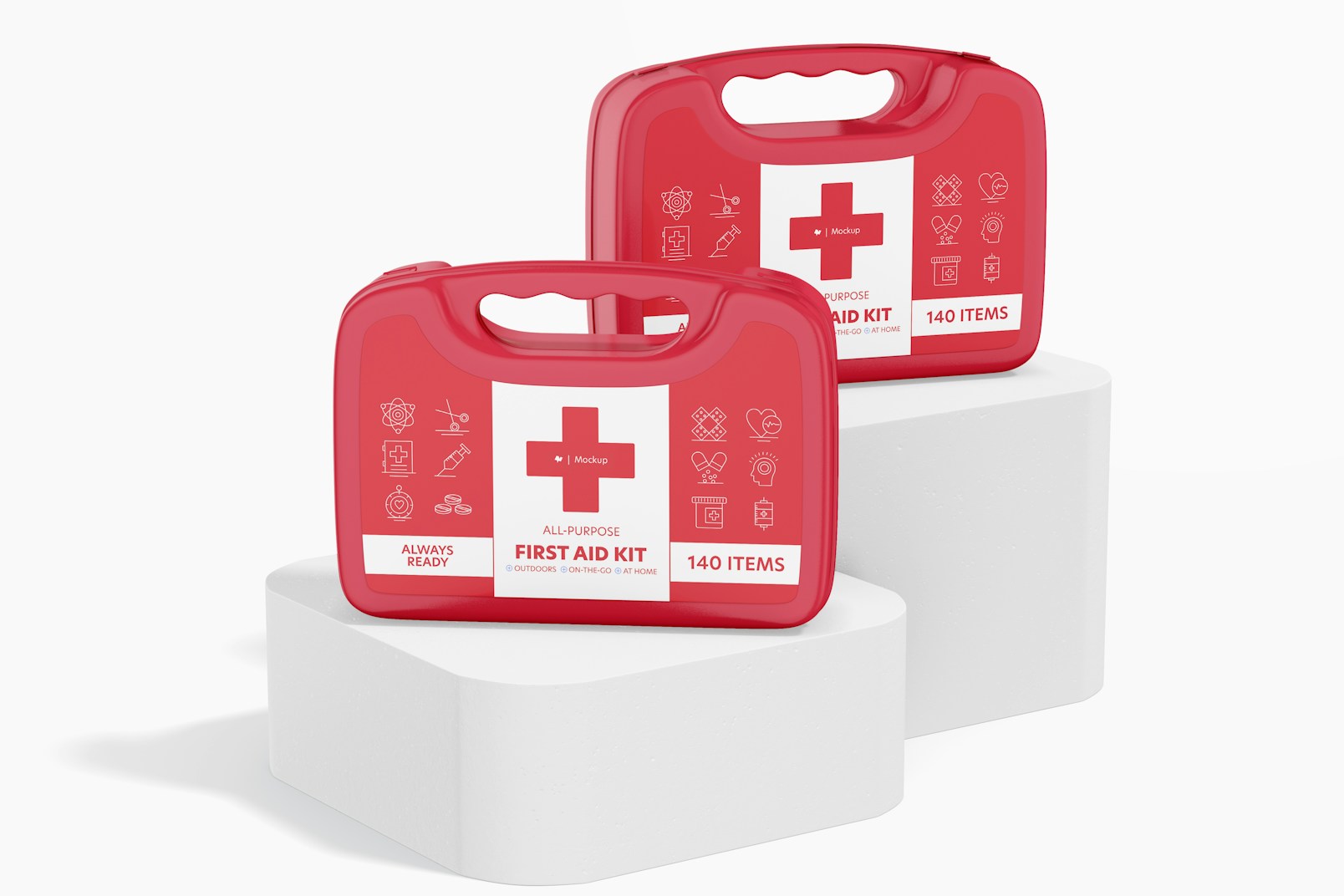 First Aid Kits with Handle Mockup