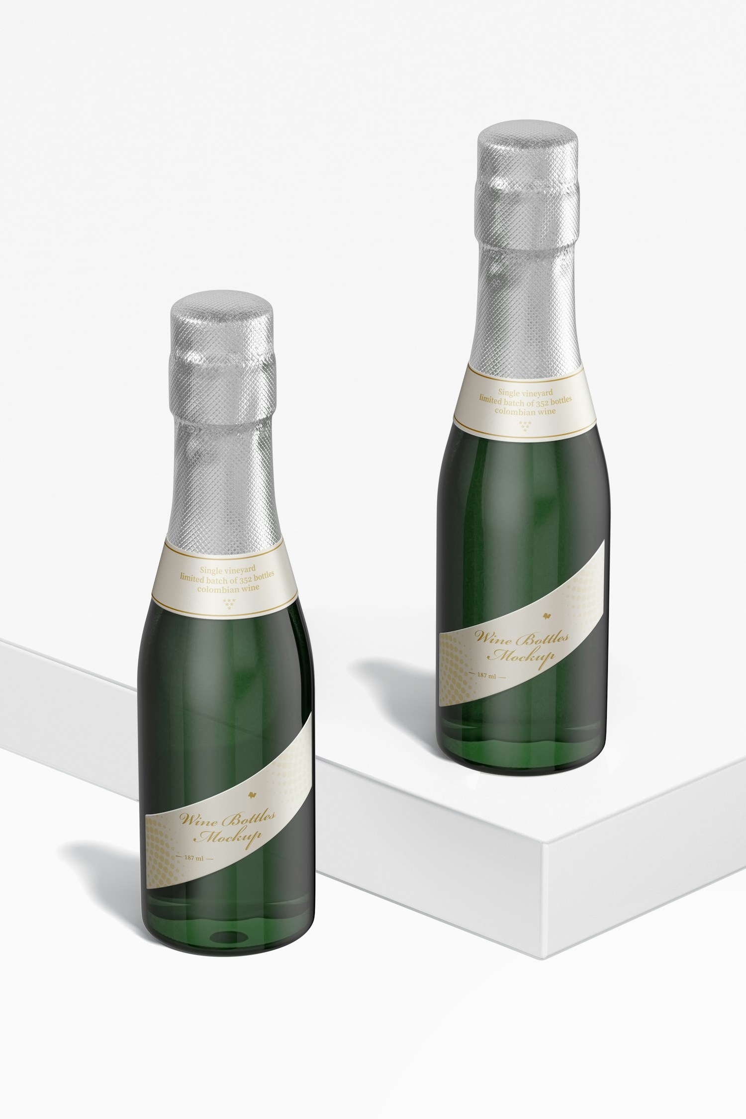 187 ml Wine Bottles Mockup 187 ml Wine Bottles Mockup
