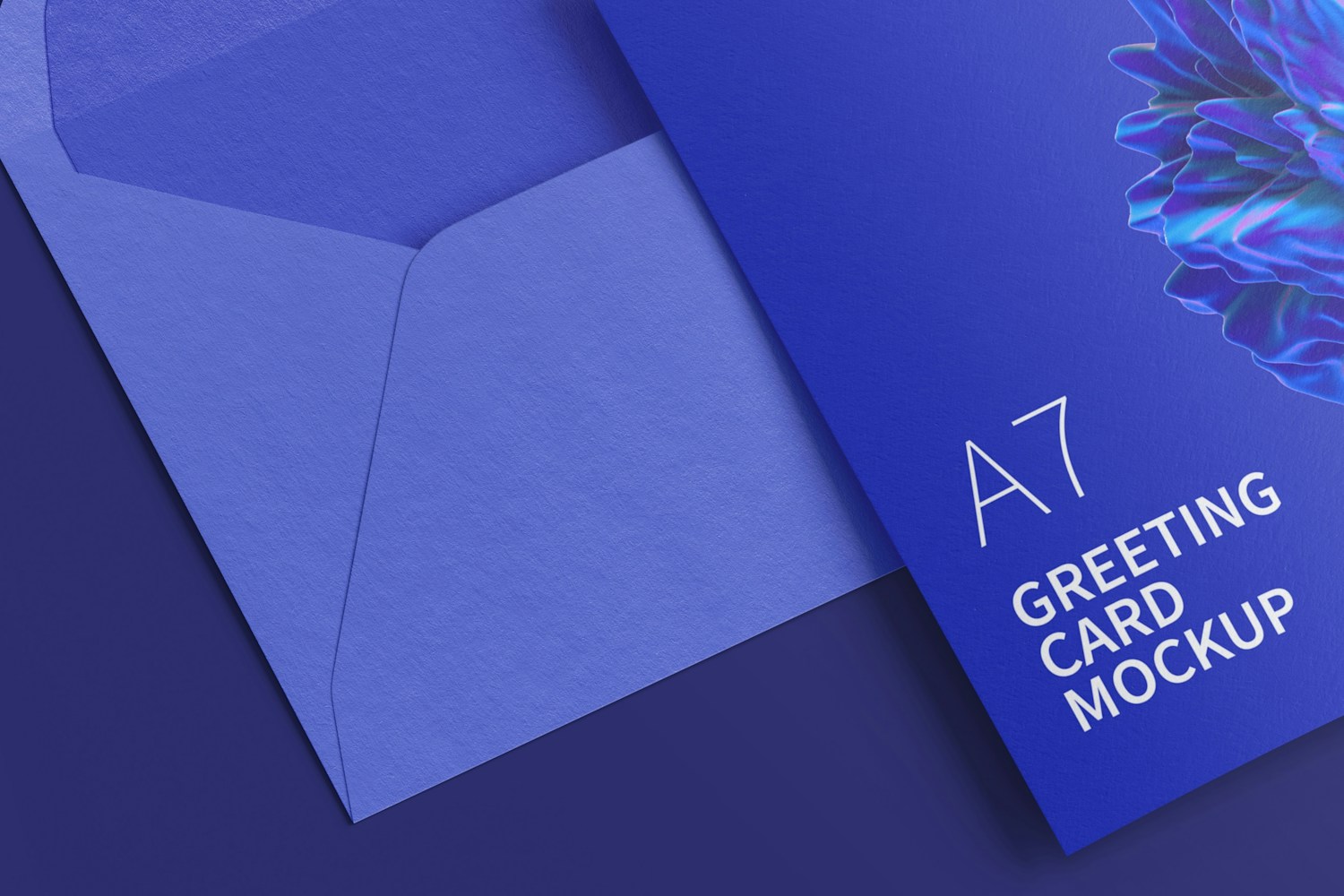 A7 Greeting Card Mockup with Envelope, Spread Pages