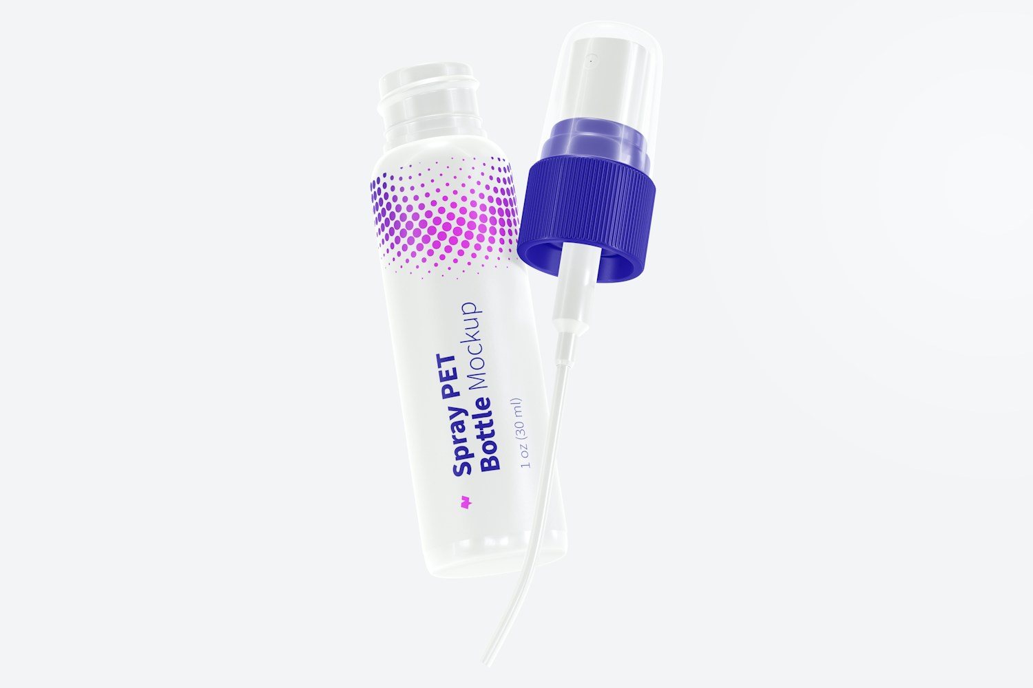 1 oz Spray PET Bottle Mockup, Floating 1 oz Spray PET Bottle Mockup, Floating
