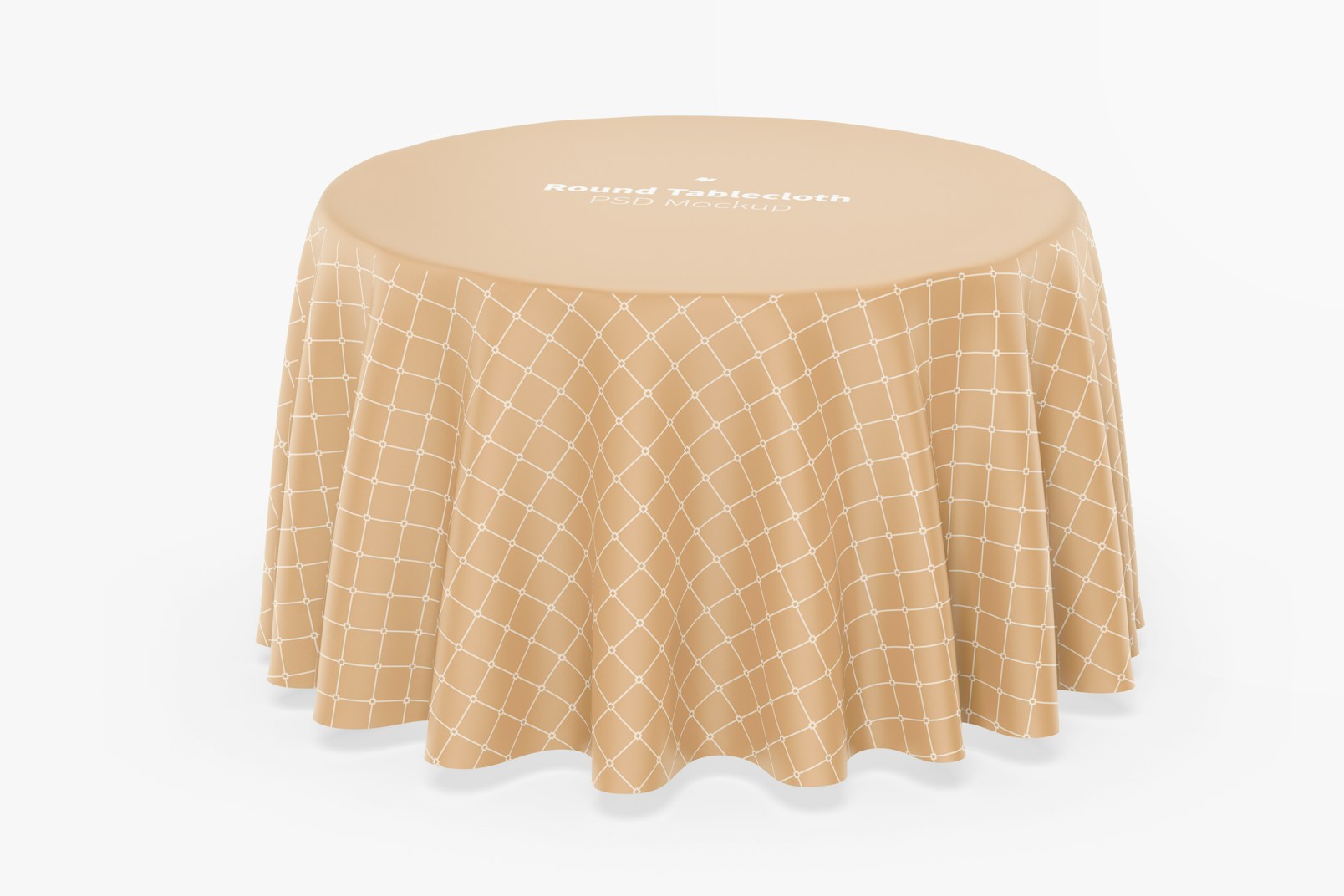 Round Tablecloth Mockup, Front View