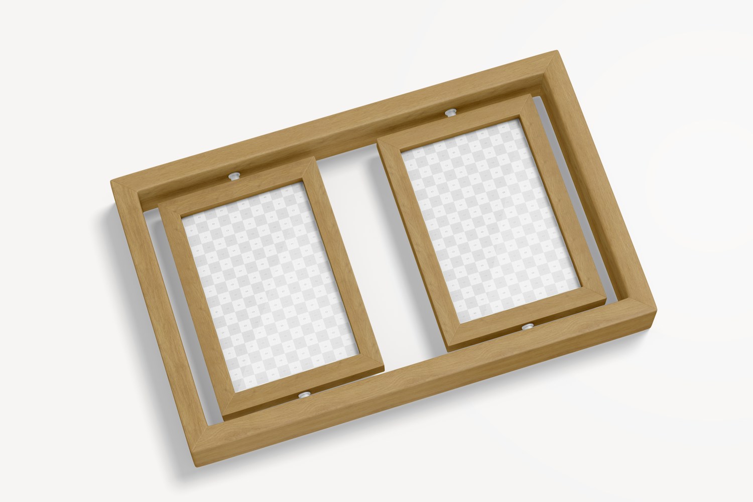 Double Spinning Photo Frame Mockup, Perspective