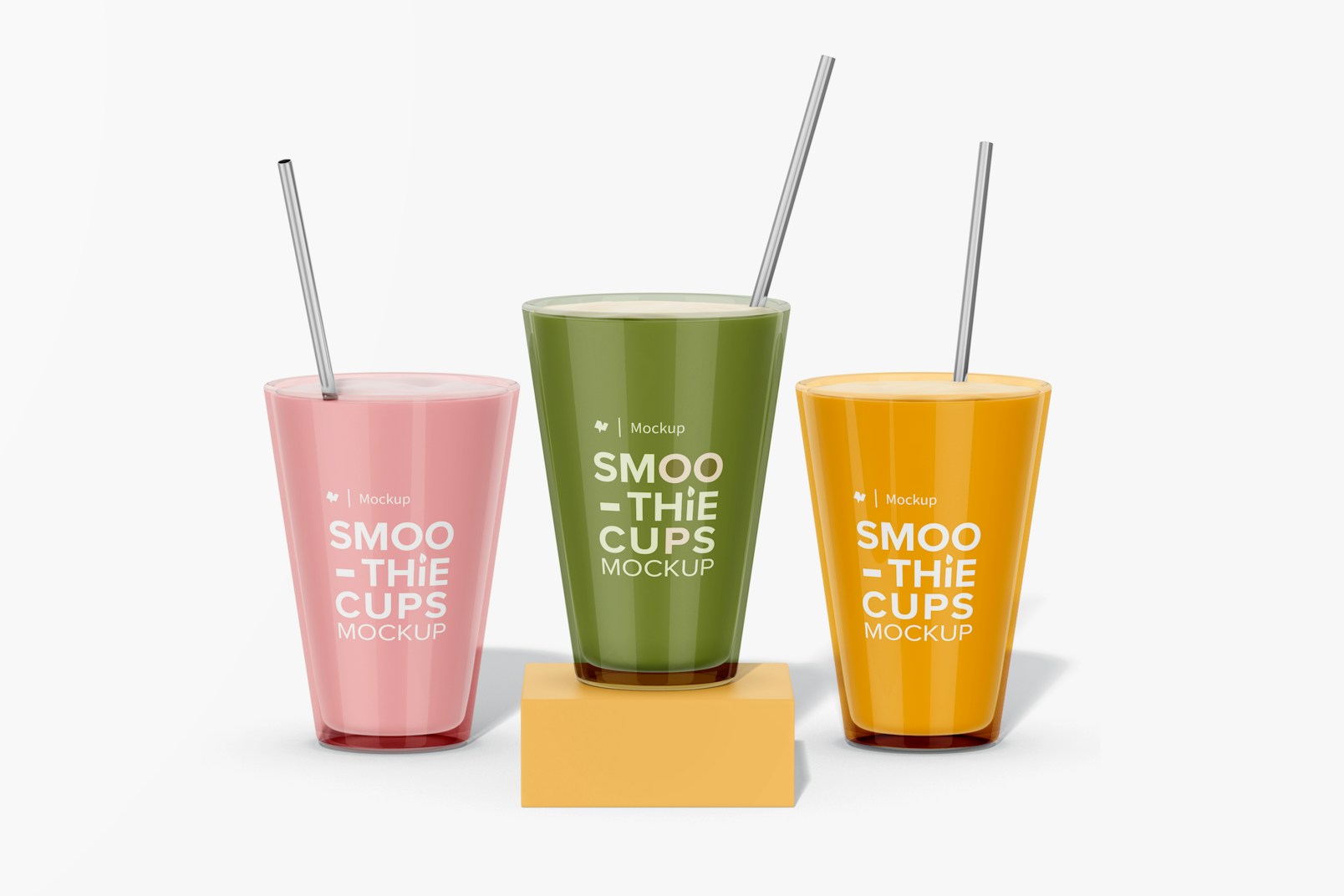 Tall Smoothie Cups Mockup