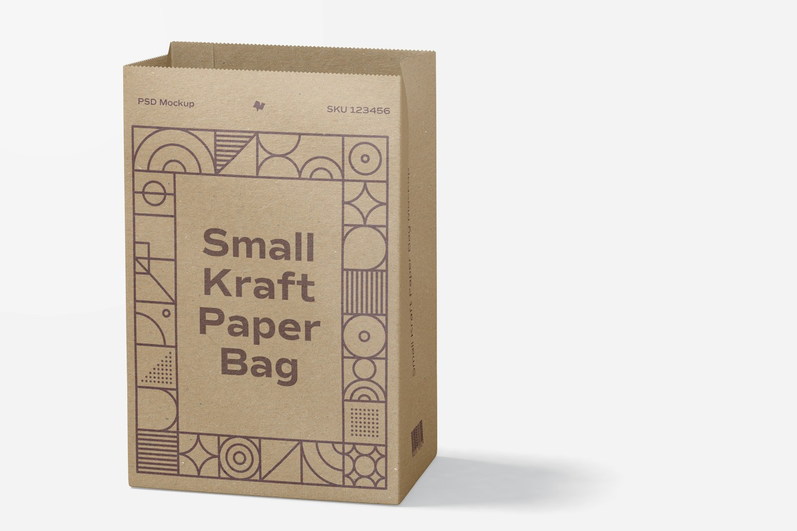 Small Kraft Paper Bag Mockup