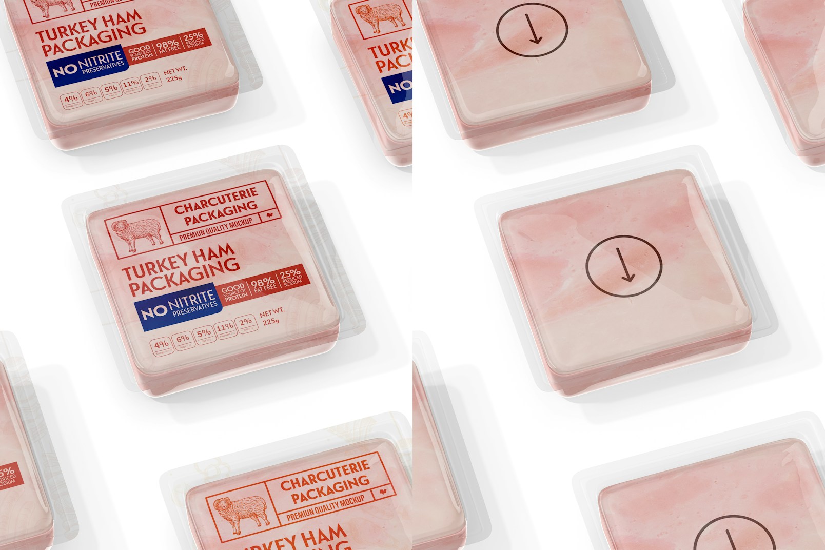 Turkey Ham Packaging Mockup, Mosaic