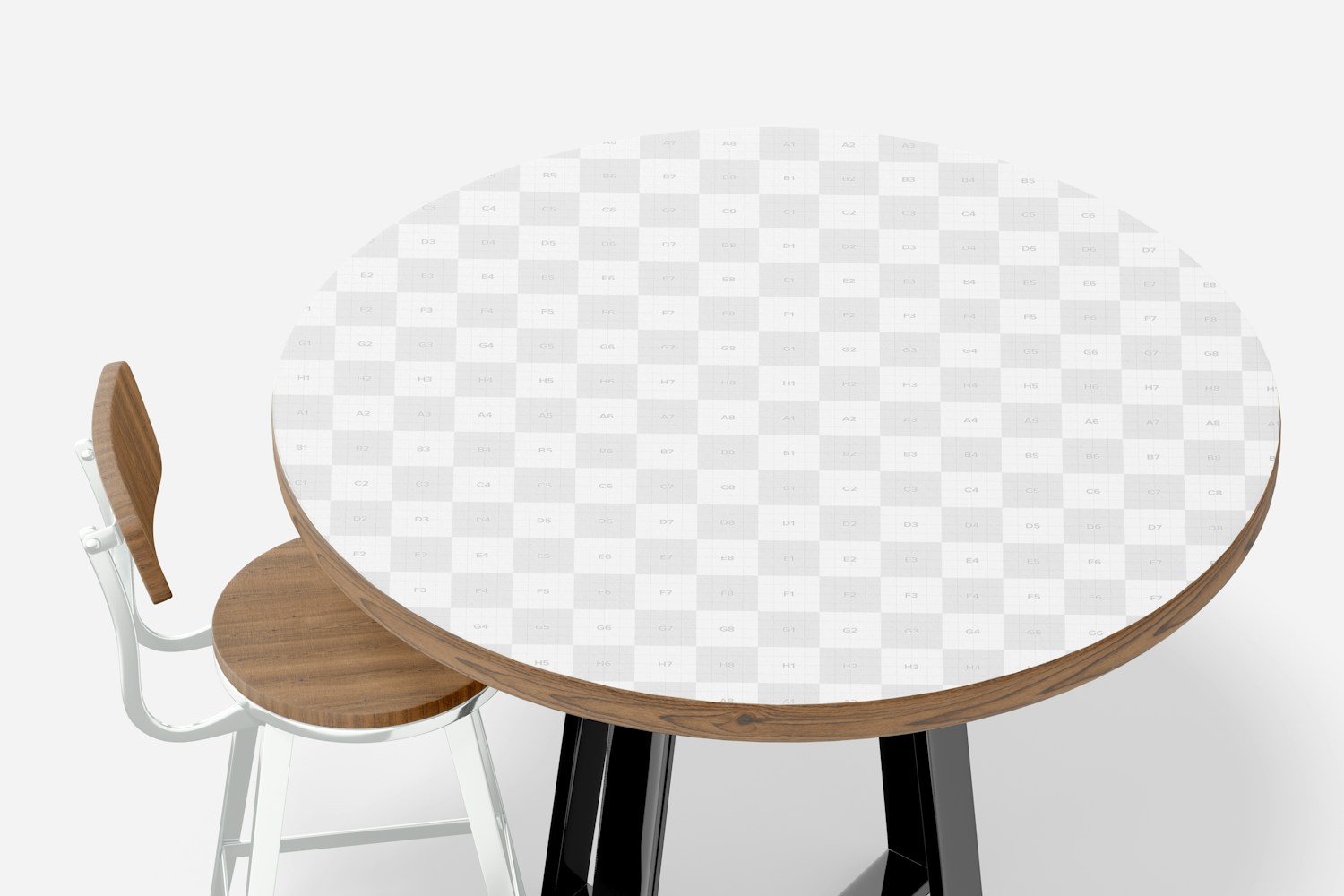 Wooden Round Table Mockup
