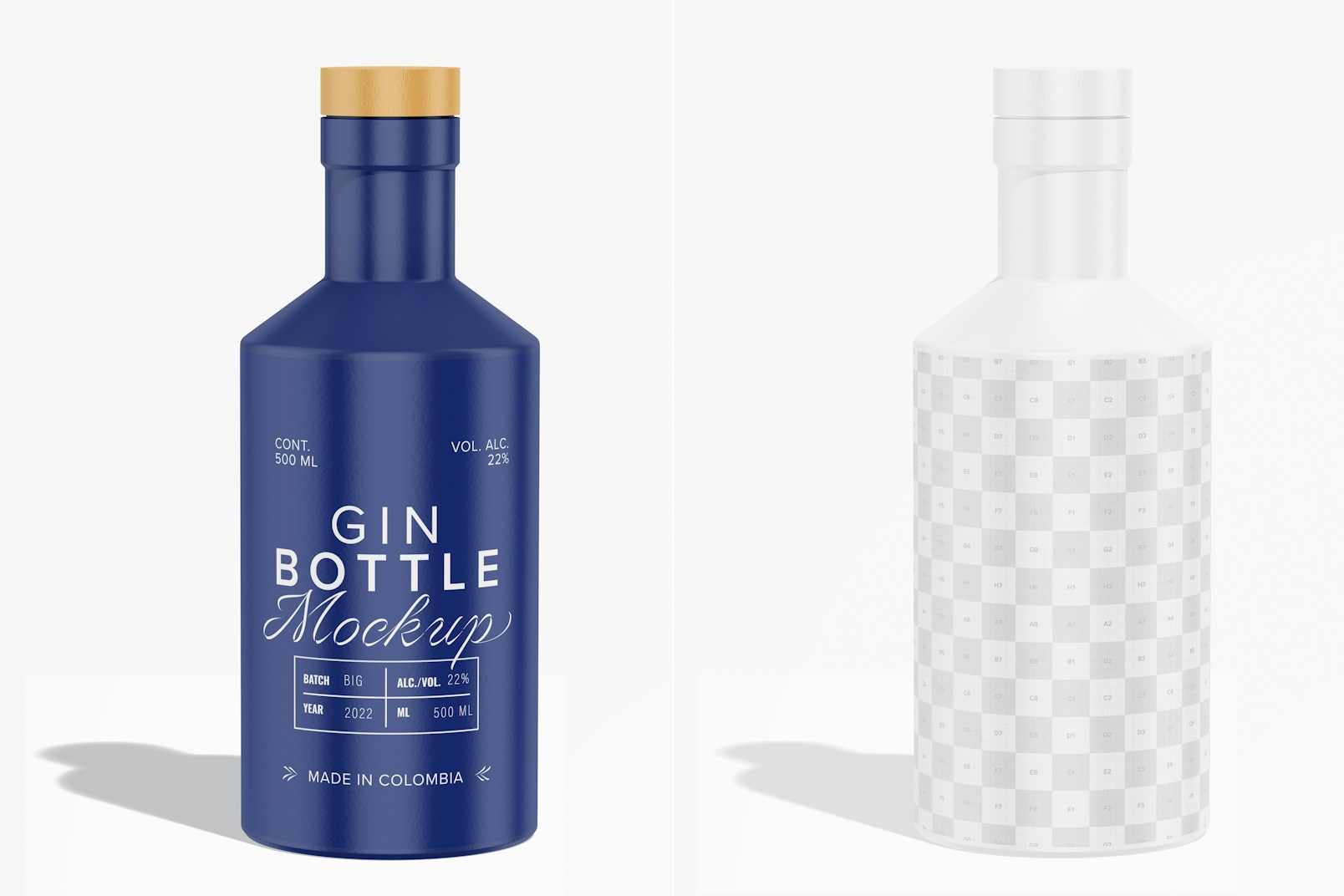 500 ml Gin Bottle Mockup, Front View