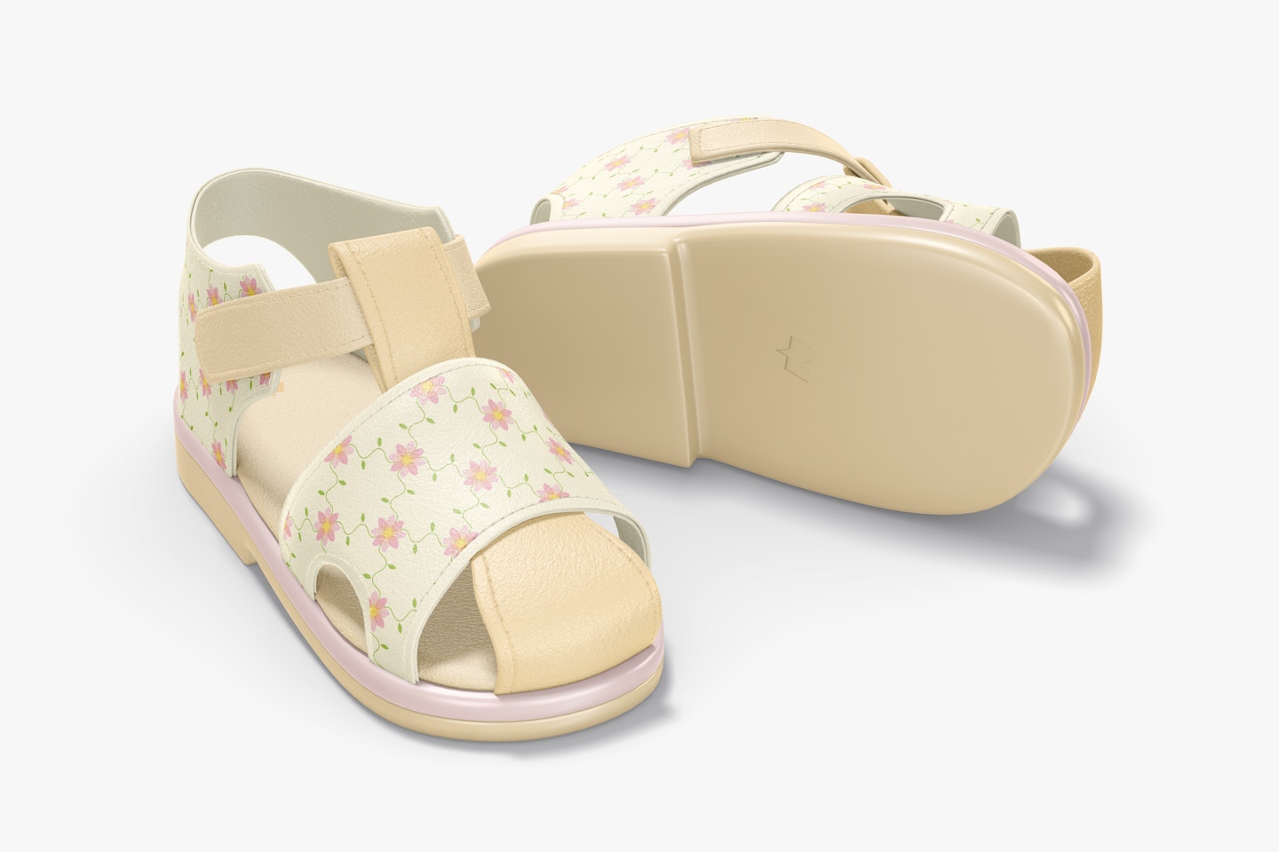 Baby Shoes Mockup, Front and Back View