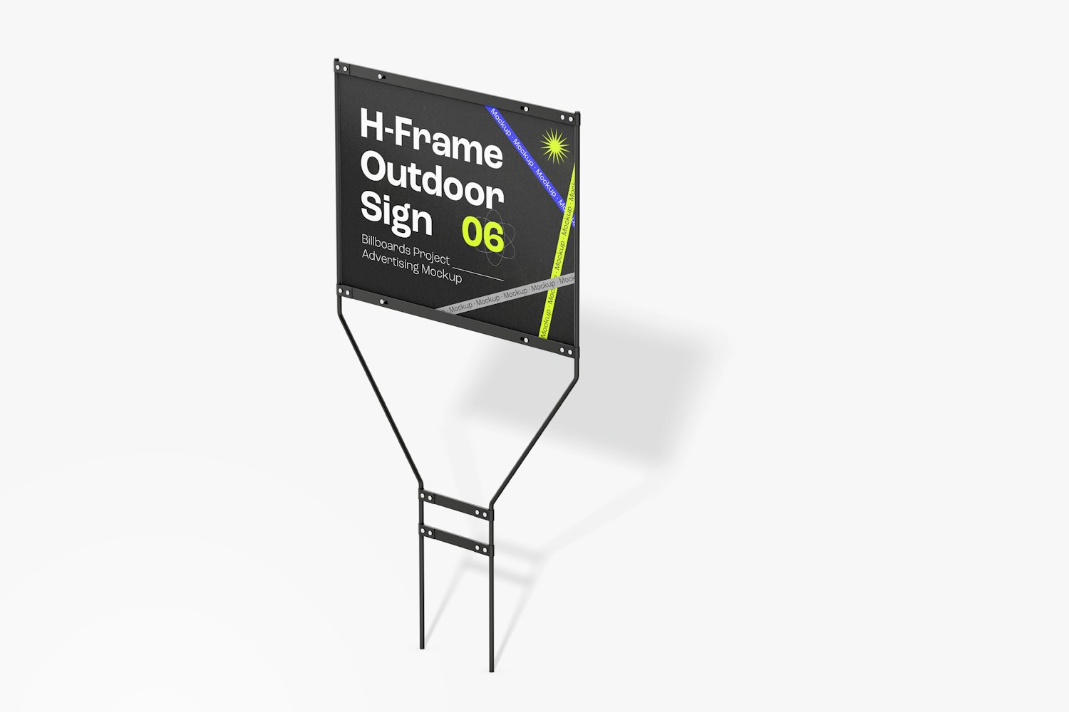 H-Frame Outdoor Sign Mockup, Perspective