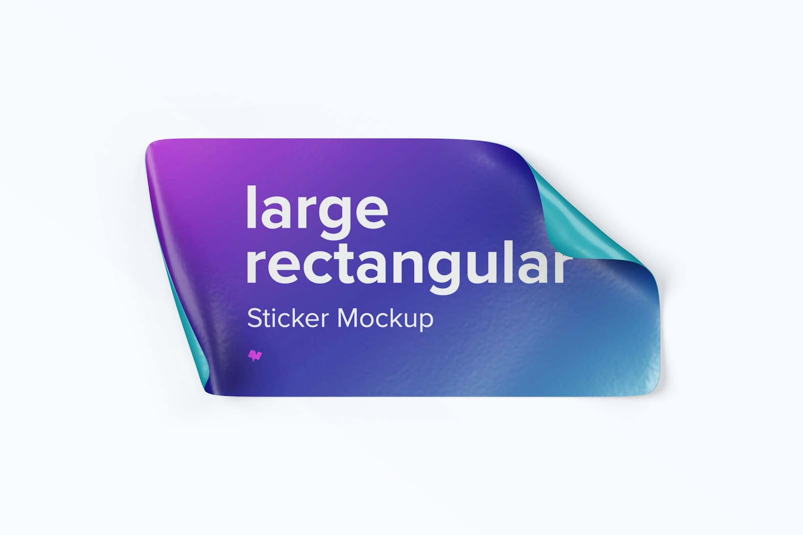 Maqueta de Sticker Rectangular Grande, Vista Frontal 02