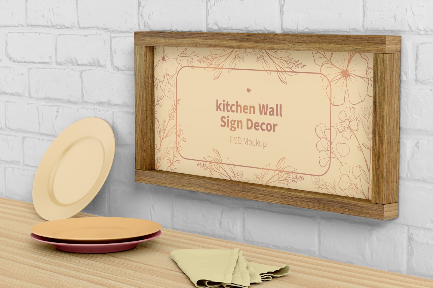 Kitchen Wall Sign Decor Mockup