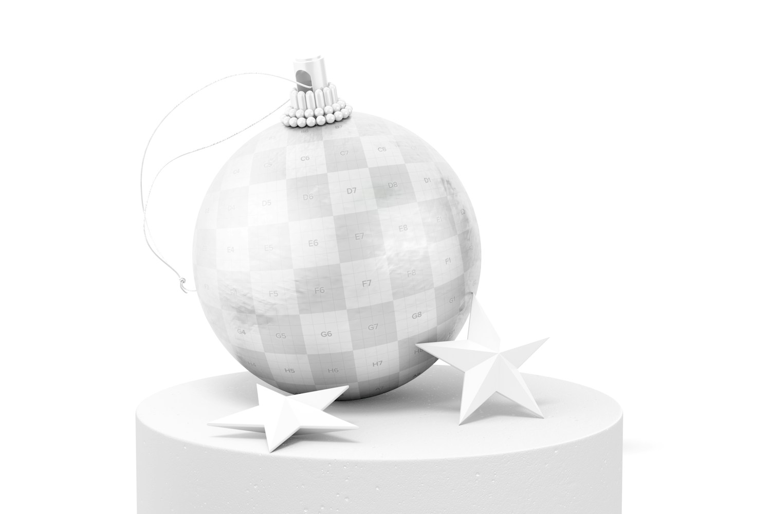 Distressed Christmas Ball Mockup, Front View