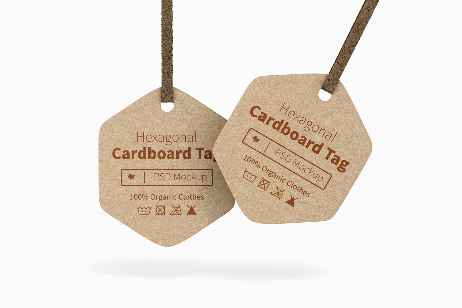 Hexagonal Cardboard Tags Mockup