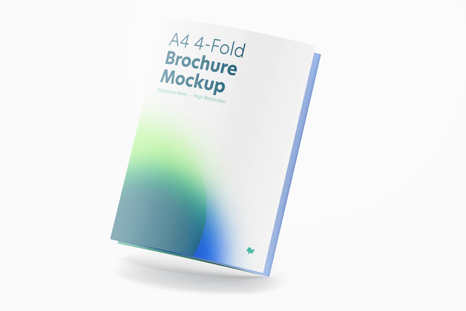A4 4-Fold Brochure Mockup, Leaned