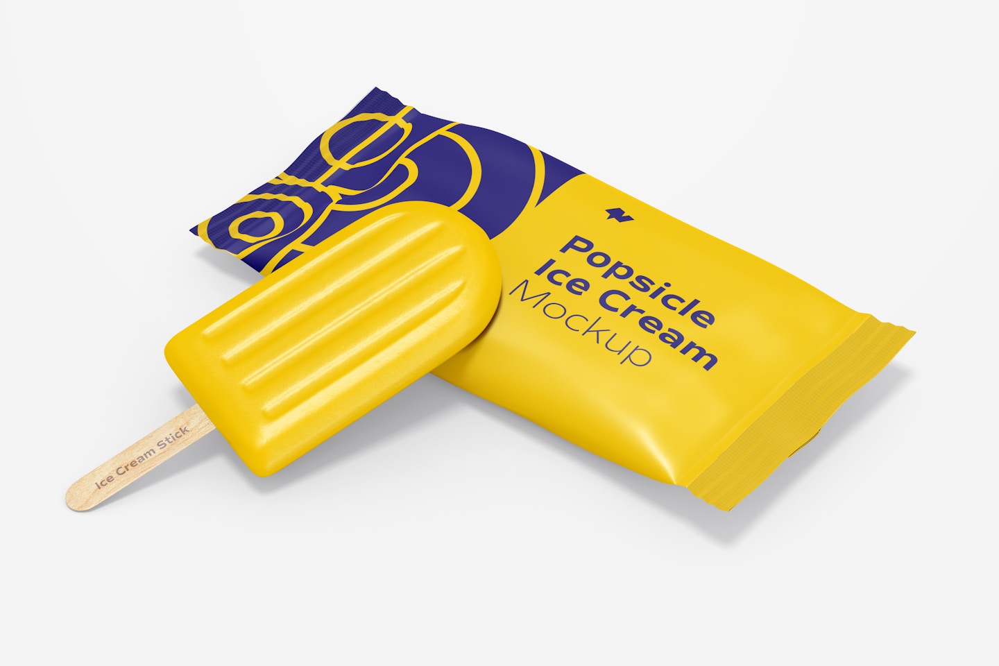 Popsicle Ice Cream Packaging Mockup, Left View