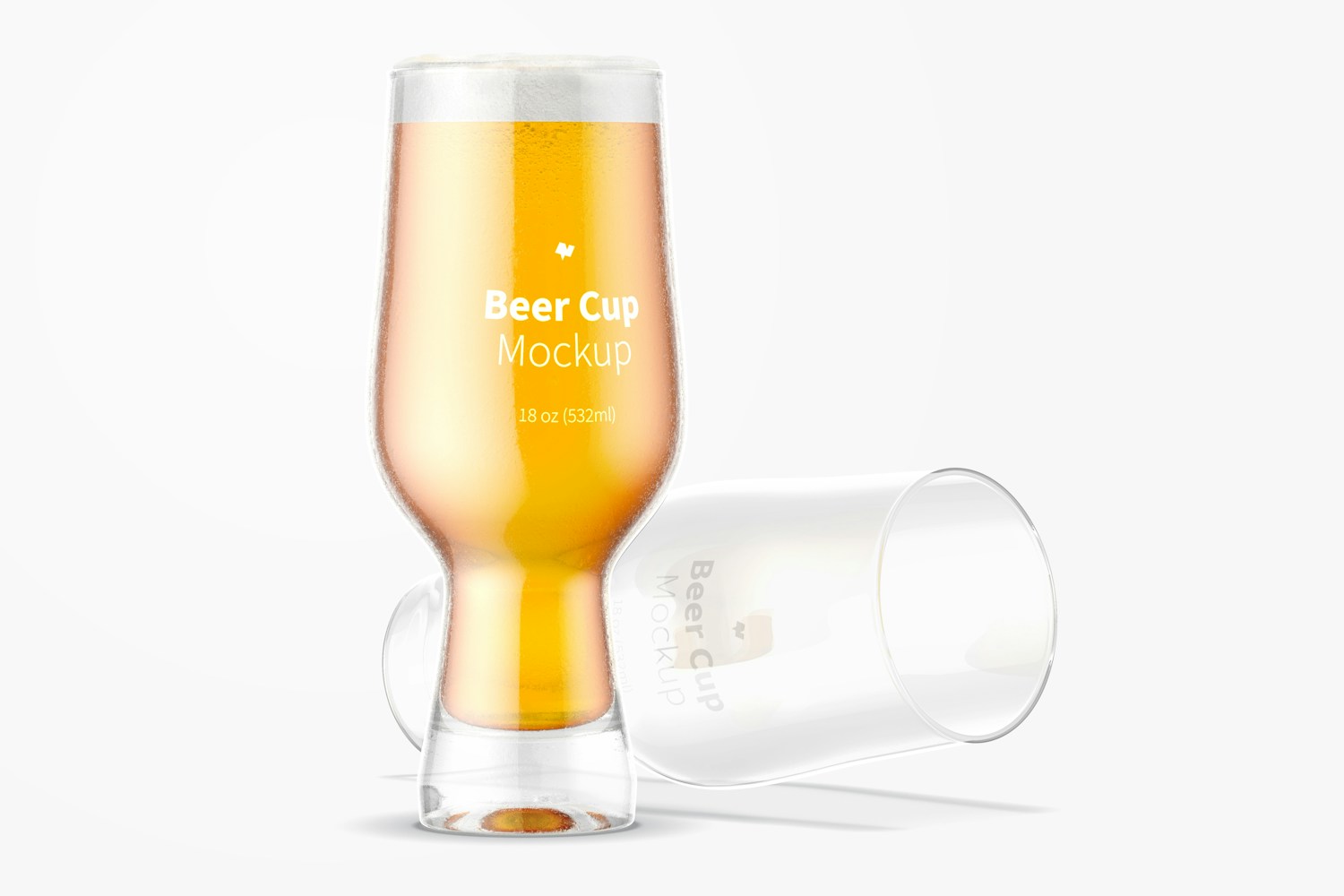 18 oz Glass Beer Cups Mockup