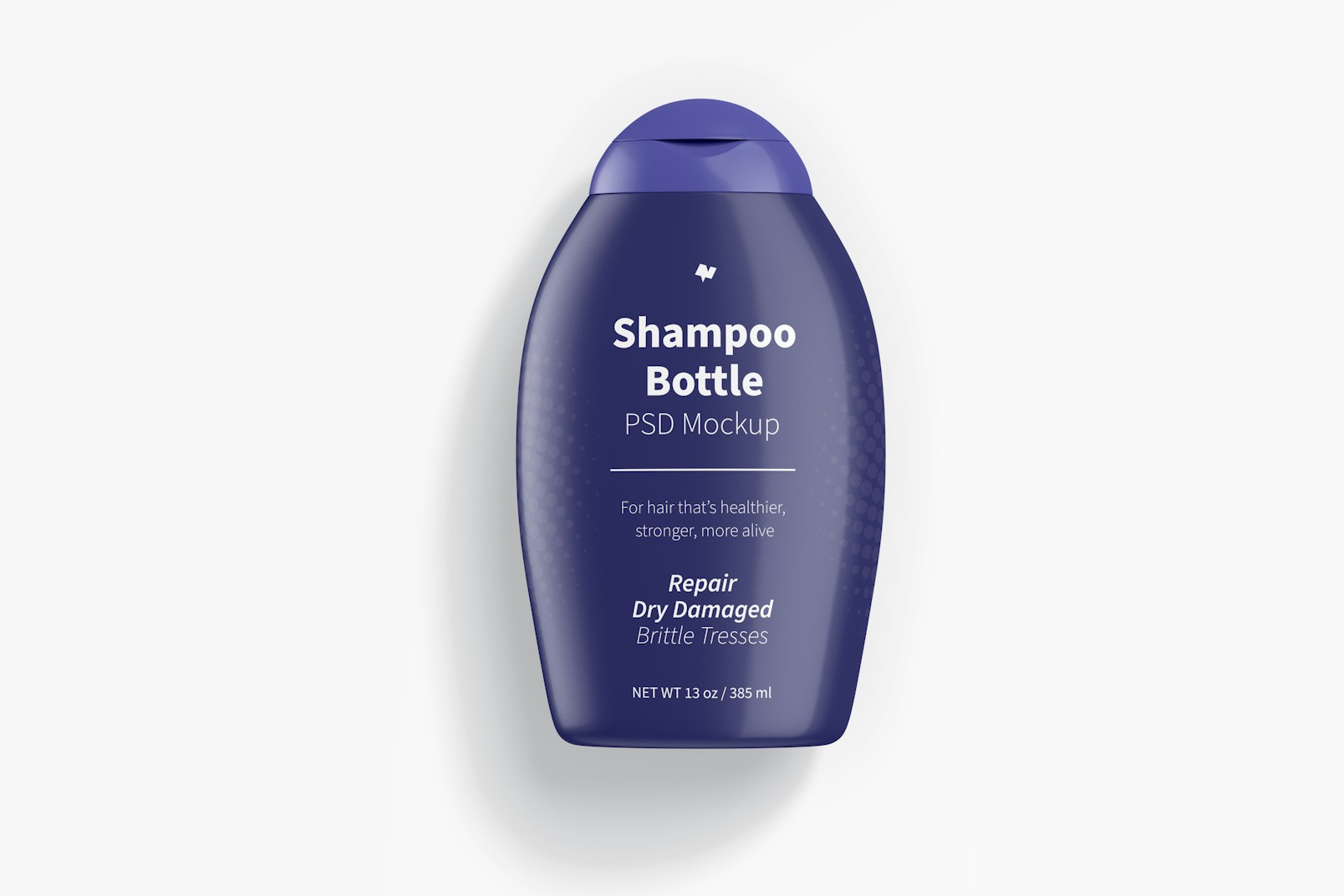 13 Oz Shampoo Bottle Mockup, Top View