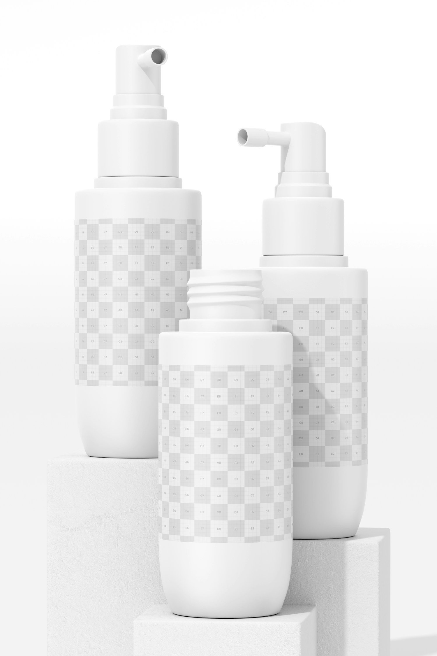 100 ml Pump Cream Bottles Mockup 100 ml Pump Cream Bottles Mockup