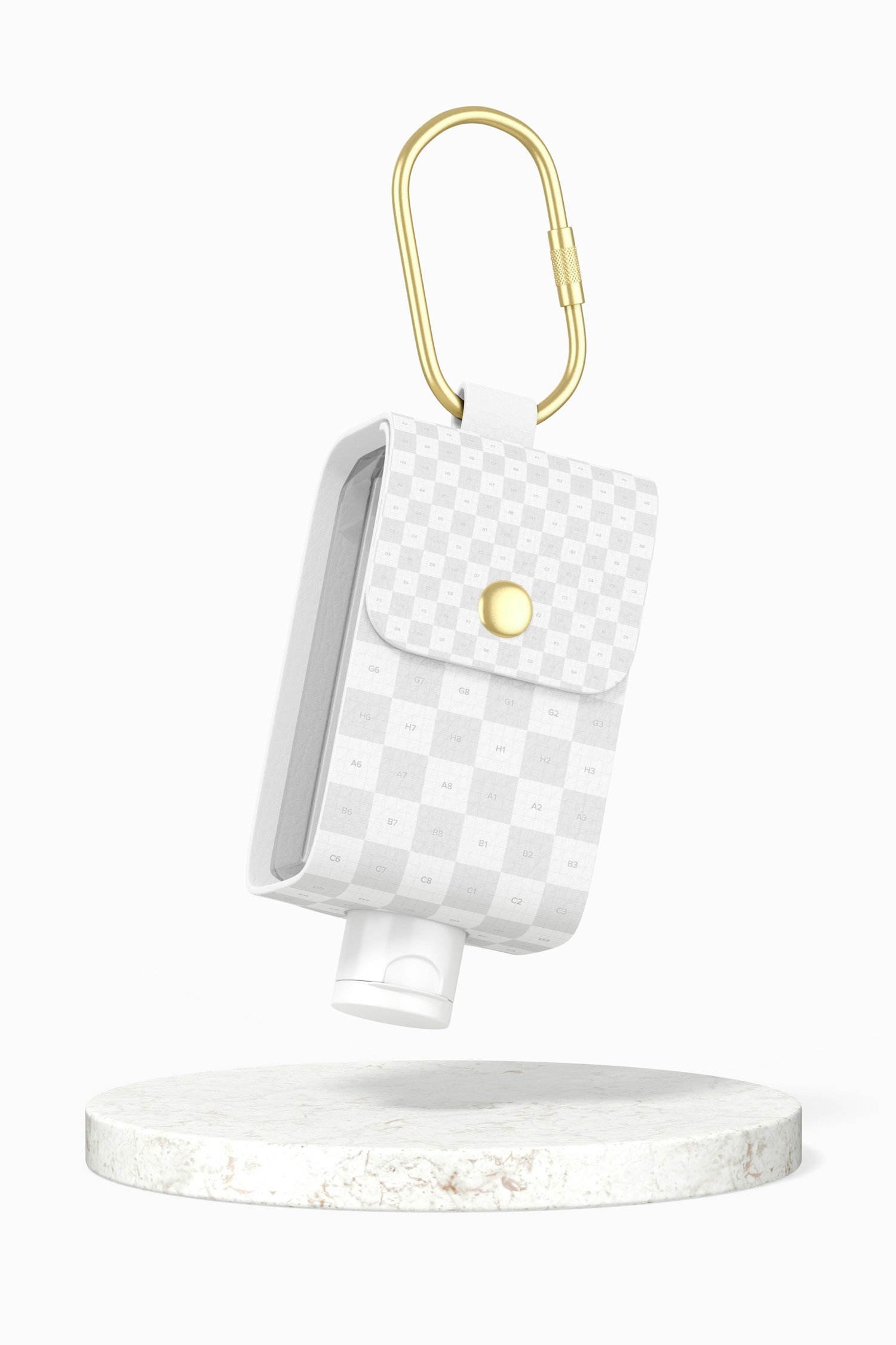 Leather Hand Sanitizer Case Mockup, Falling Leather Hand Sanitizer Case Mockup, Falling