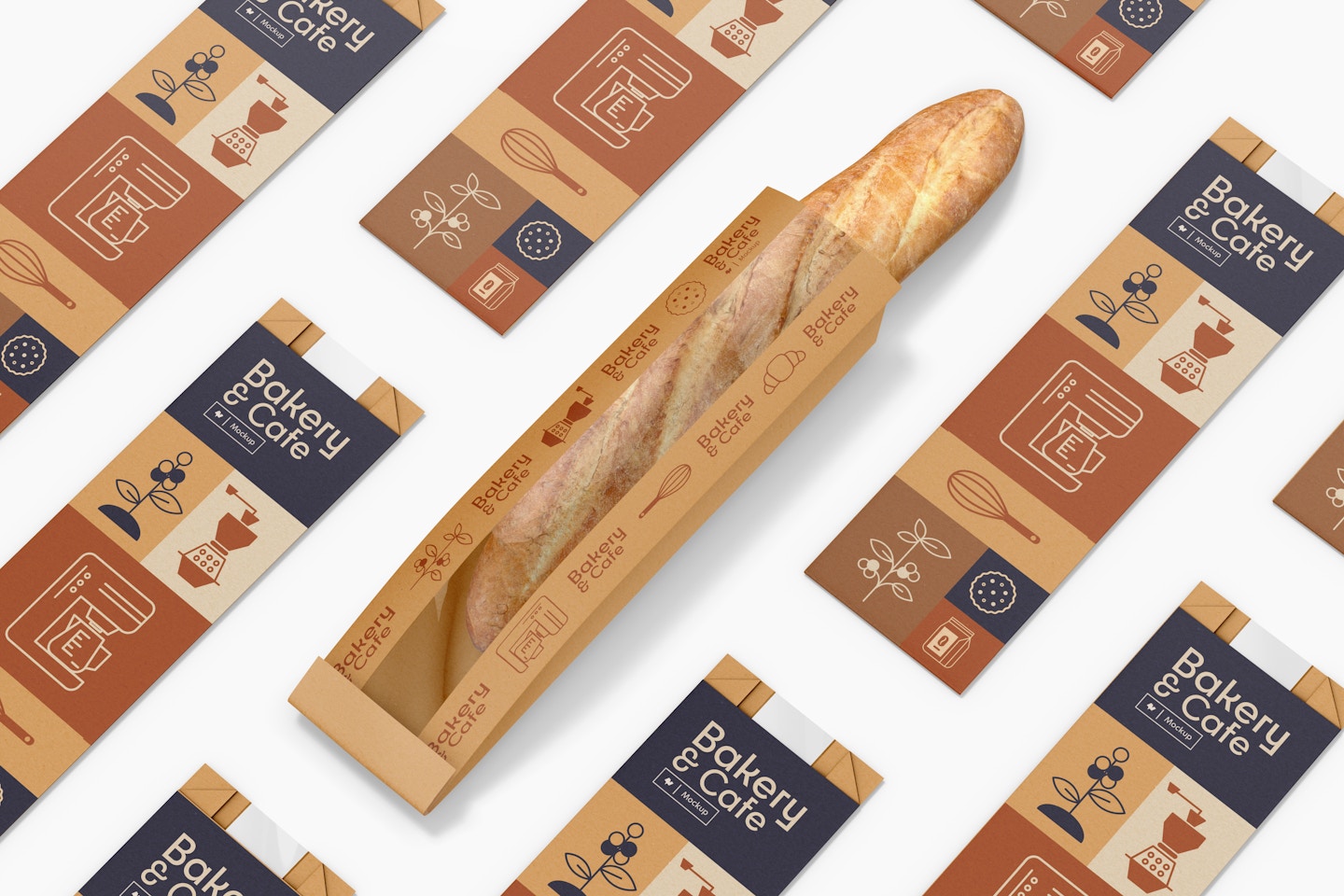 Bread Paper Bag with Window Mockup