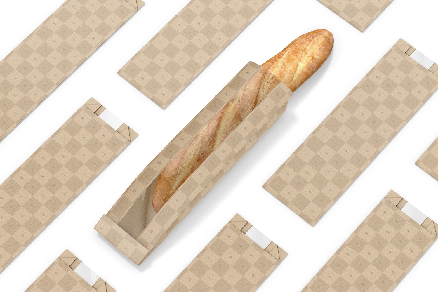 Bread Paper Bag with Window Mockup