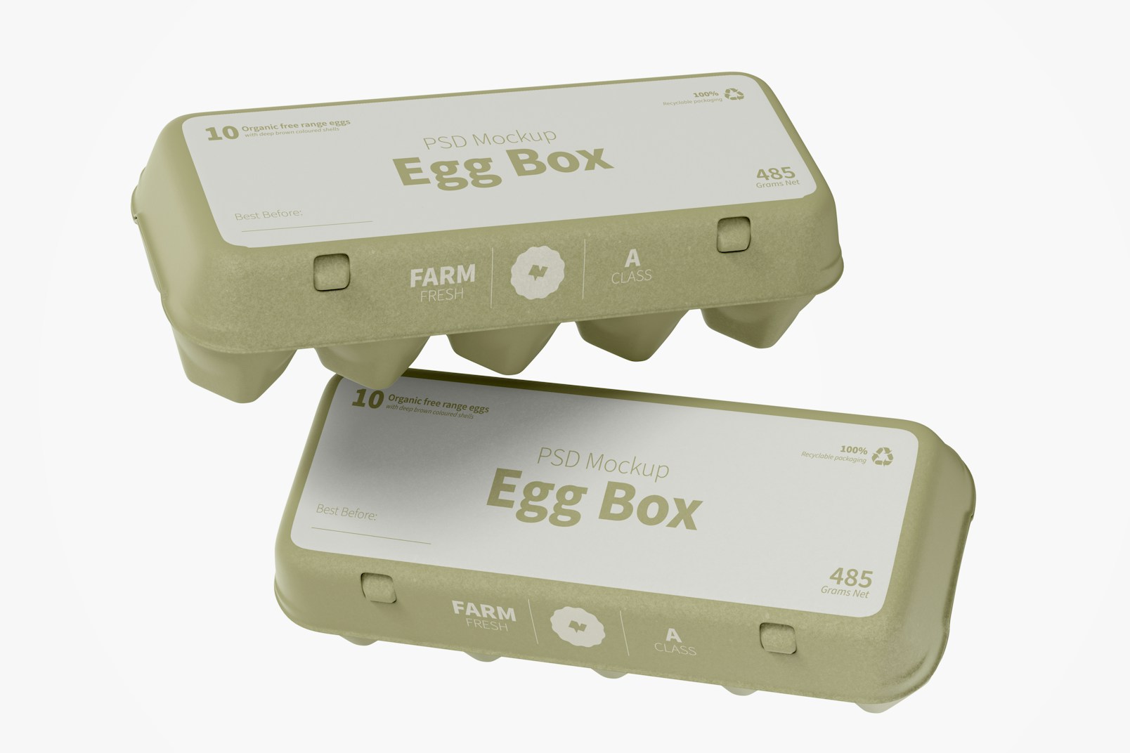 Egg Boxes Mockup, Floating