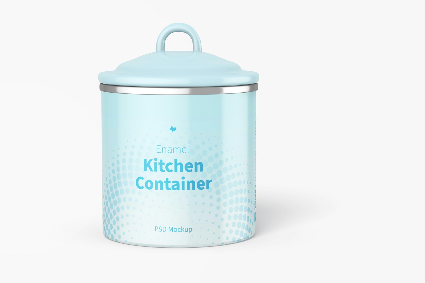 Enamel Kitchen Container Mockup, Front View
