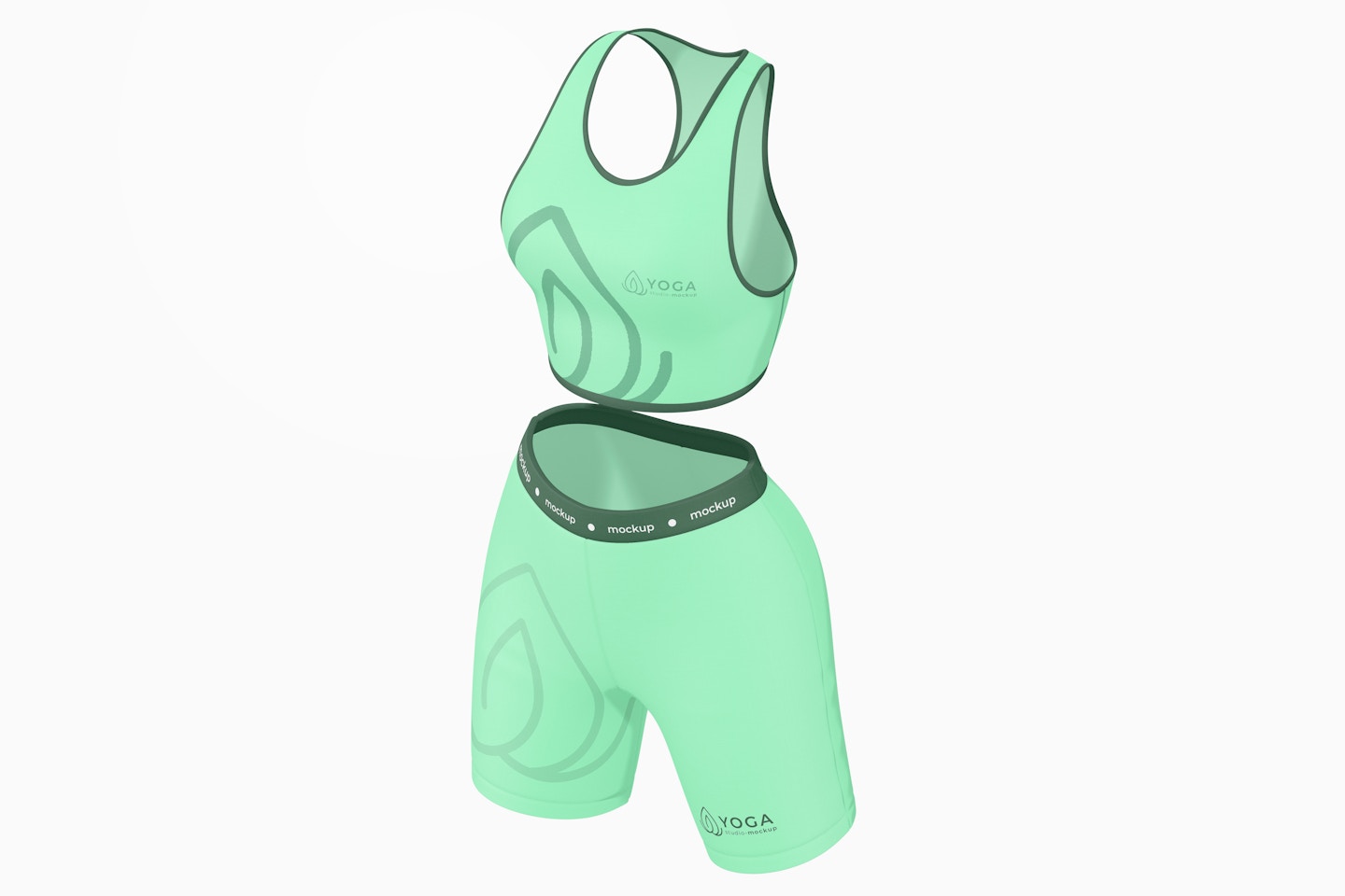 Sports Short and Bra Mockup, Perspective