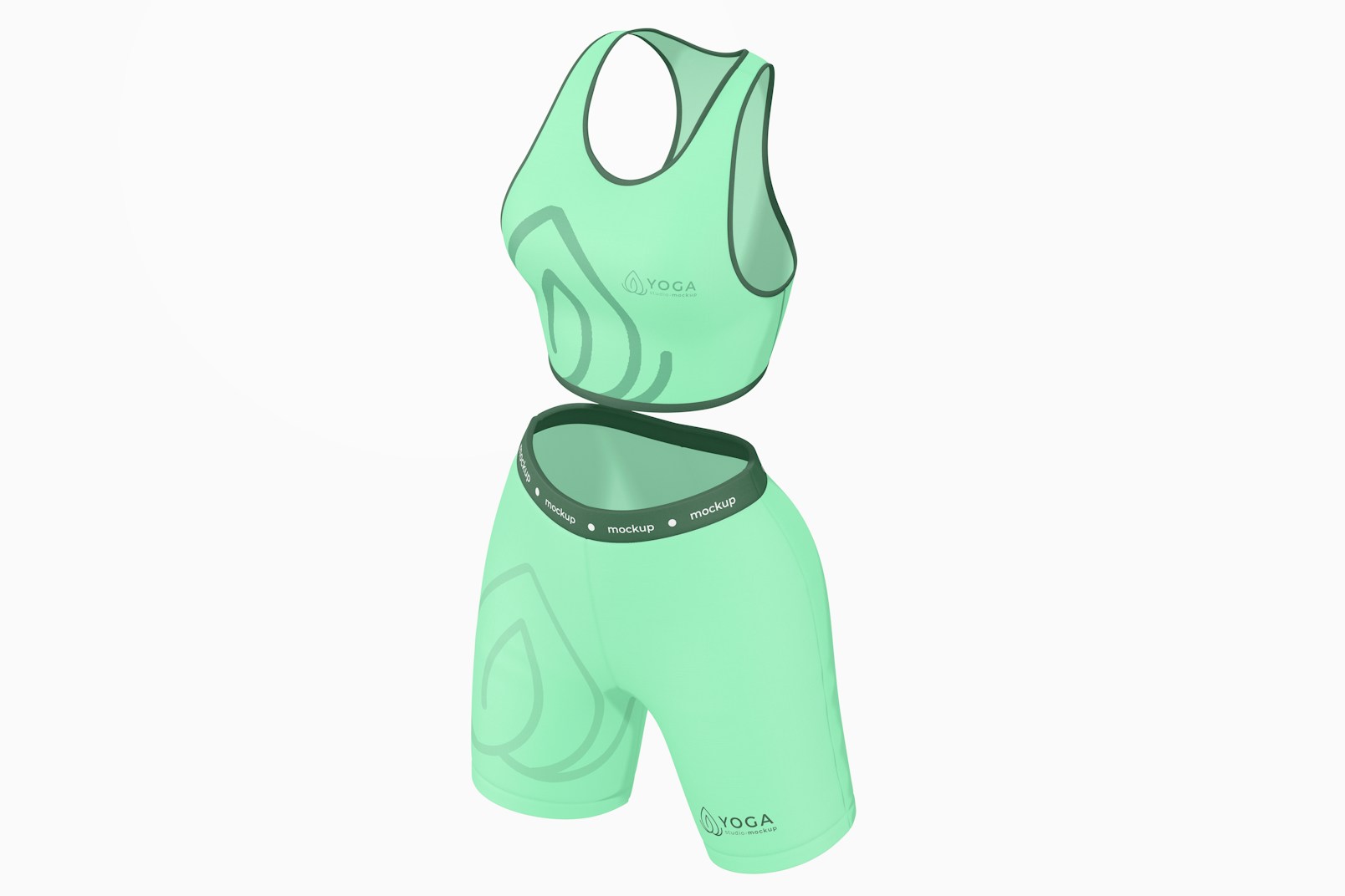 Sports Short and Bra Mockup, Perspective