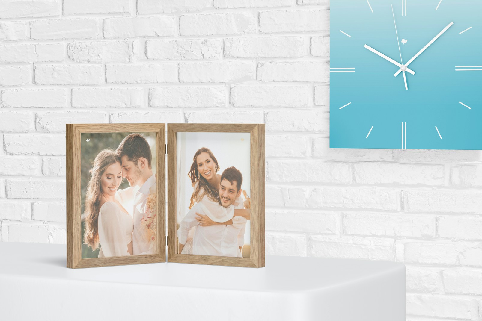 Double Photo Frame Mockup, Front View