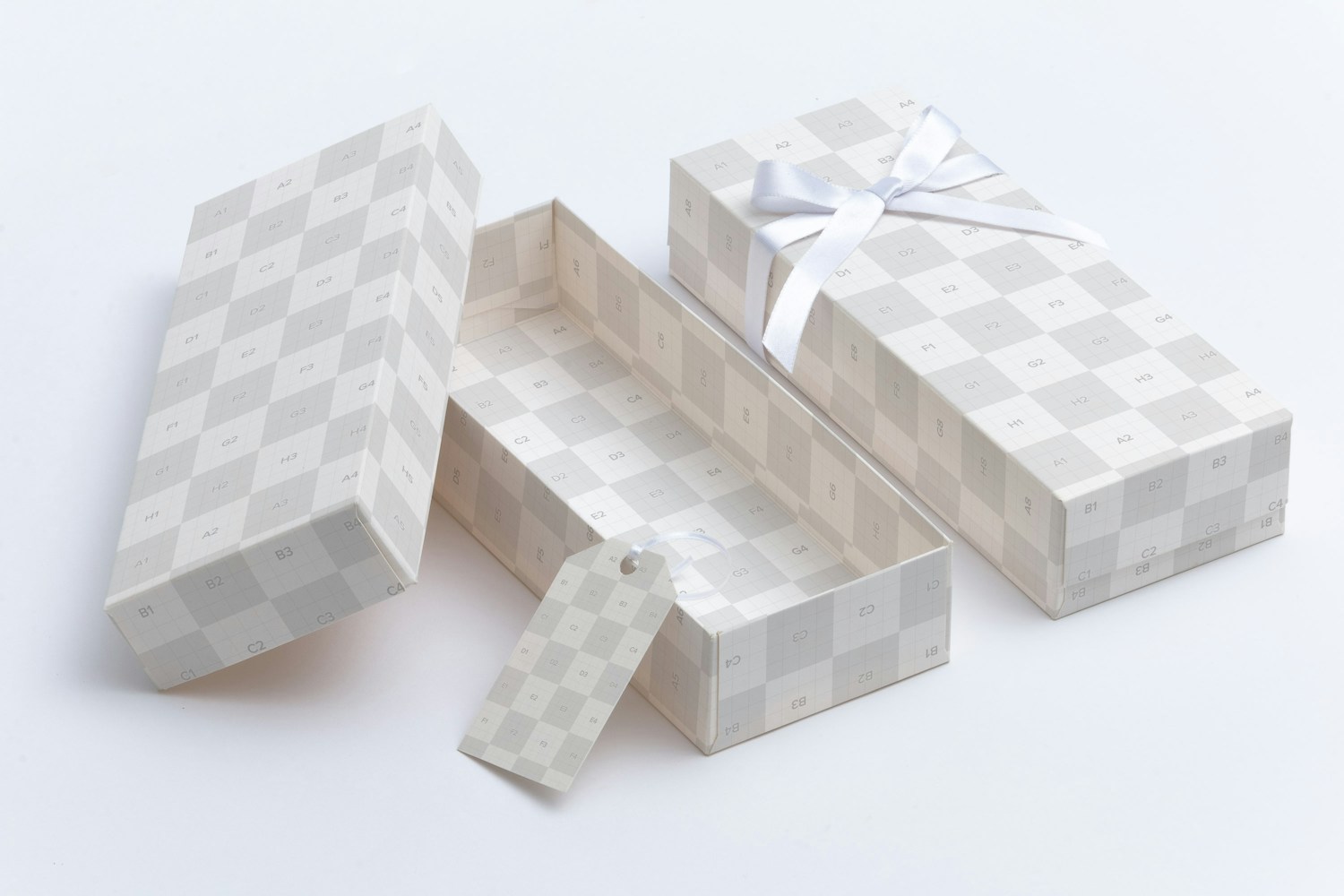 Maqueta para caja de regalo rectangular 03