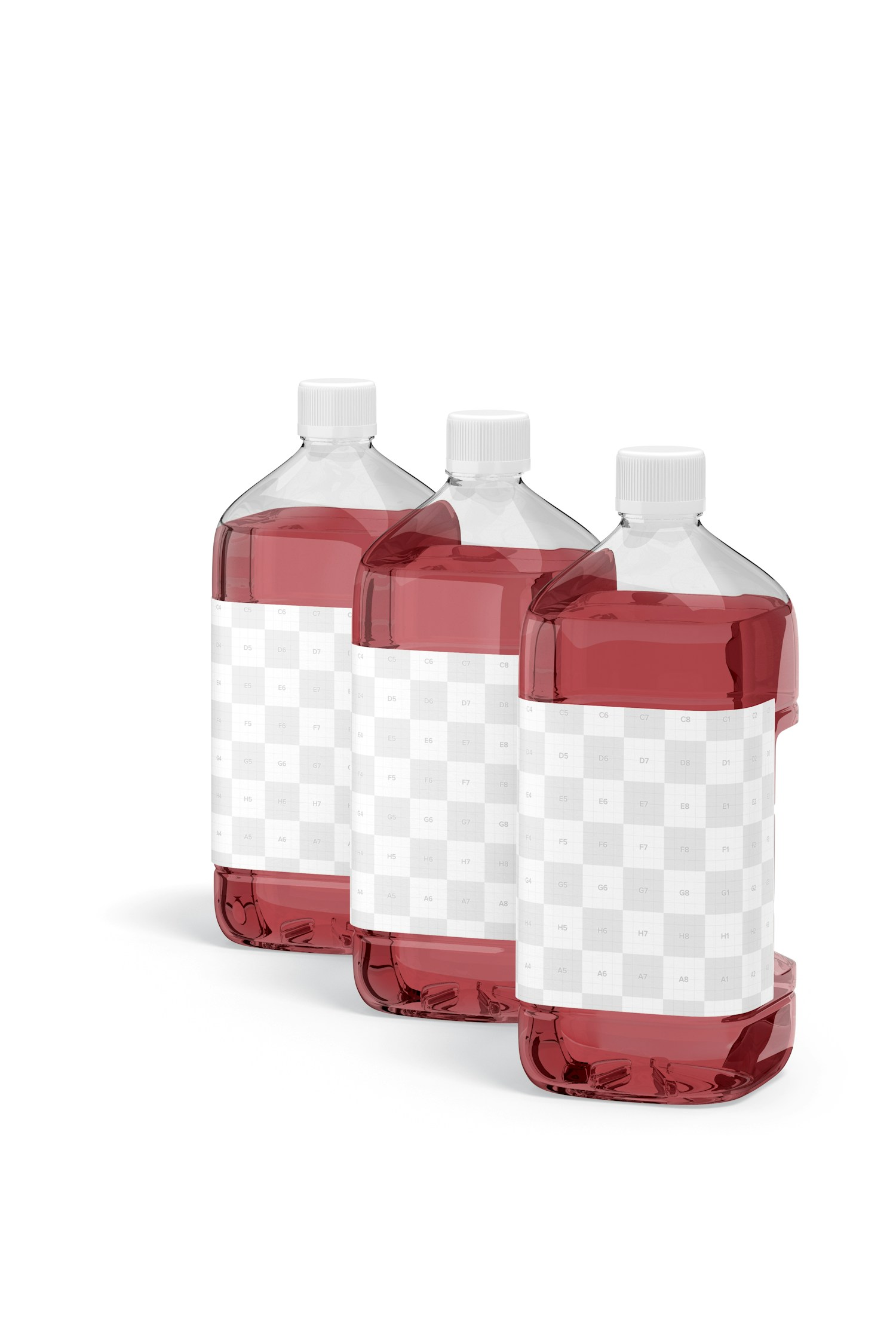 Maqueta de Botellas Transparentes de Jugo 64 oz