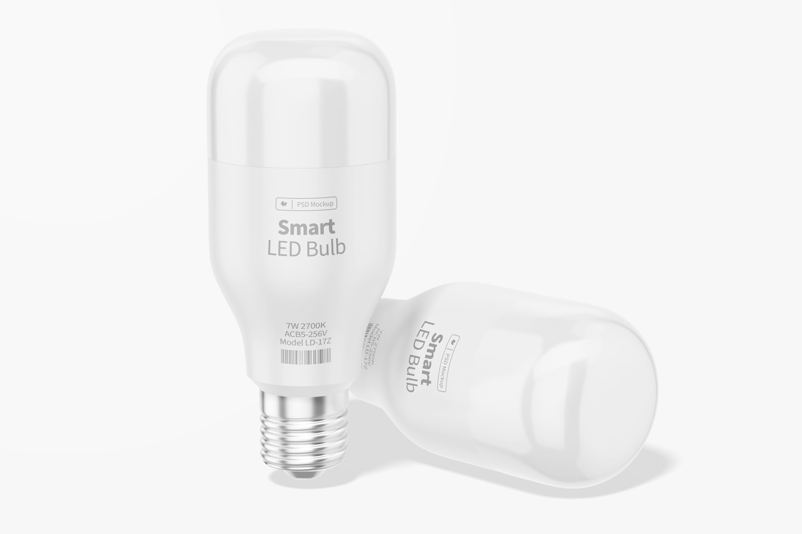 Smart LED Bulbs Mockup, Standing and Dropped