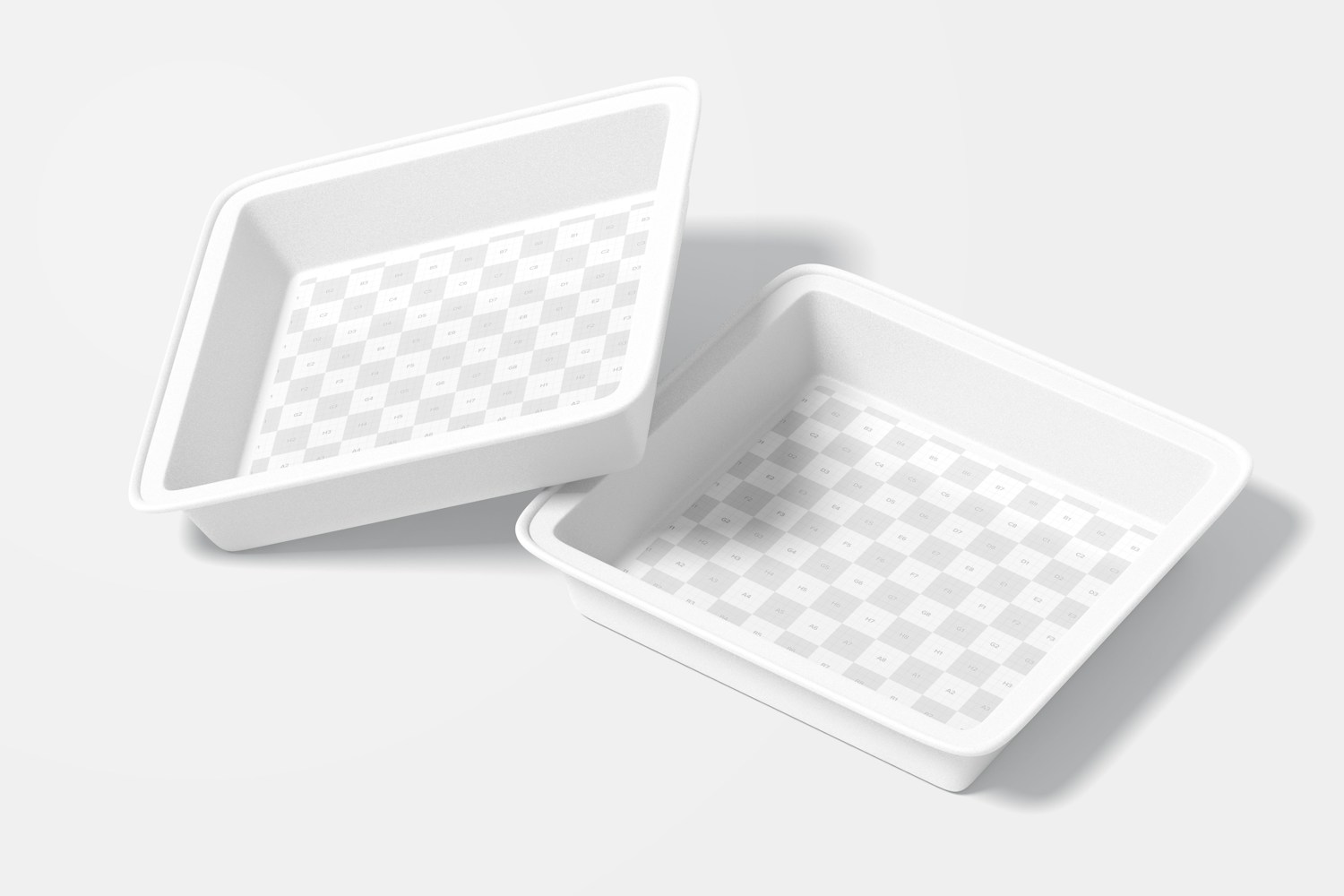 Square Baking Molds Mockup, Perspective View