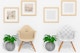 Square Frames with Fabric Chair Mockup