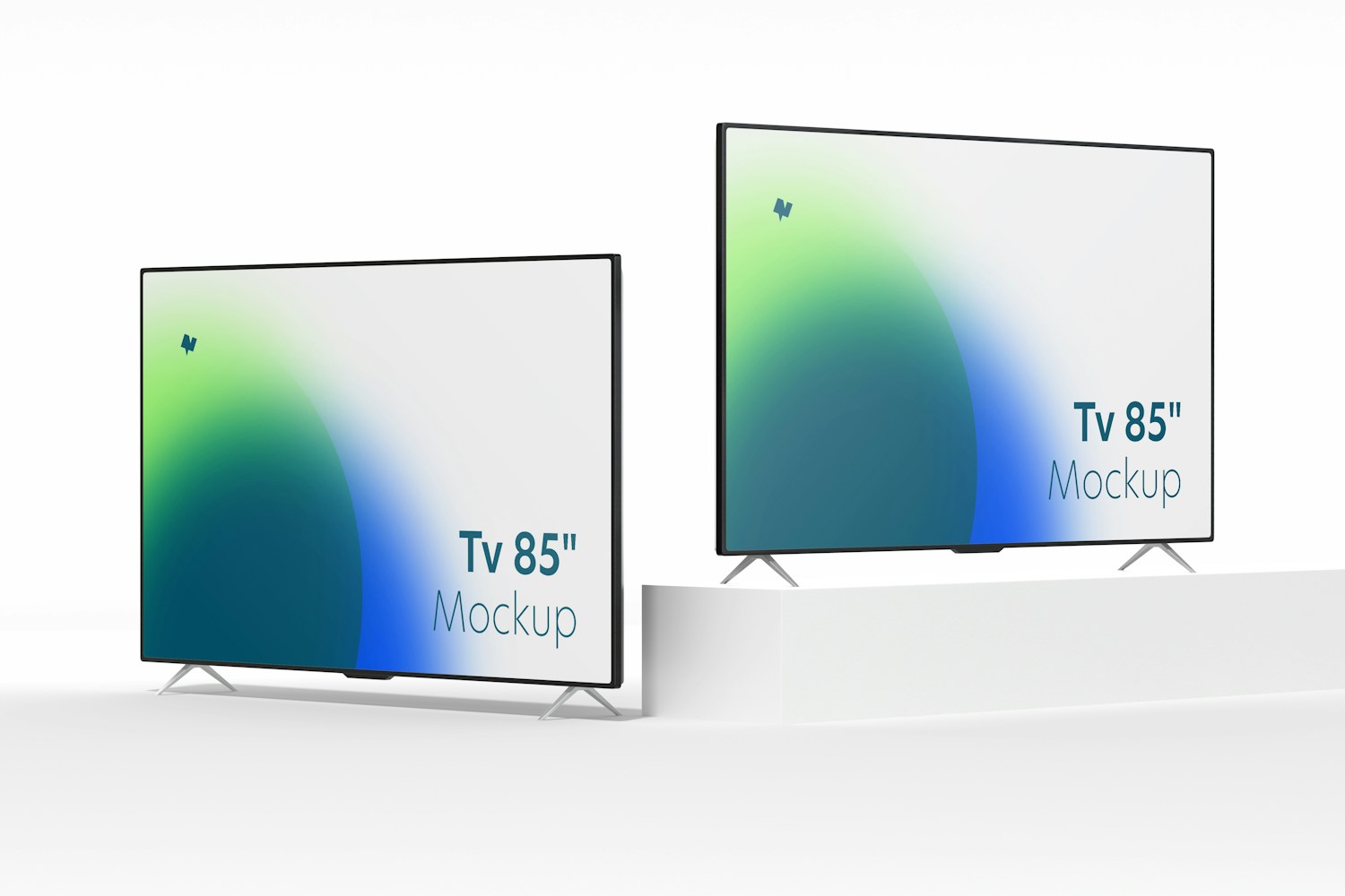 TVs 85" Mockup, Left and Right View