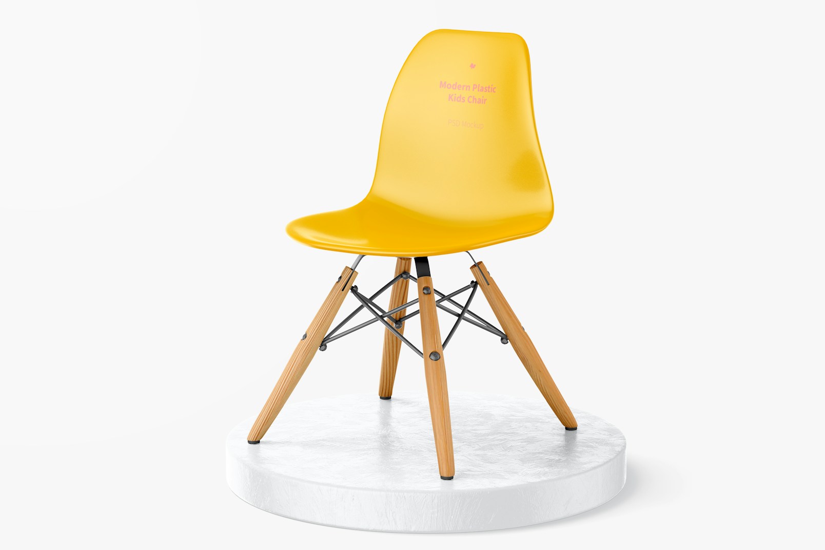 Modern Plastic Kids Chair Mockup, Left View