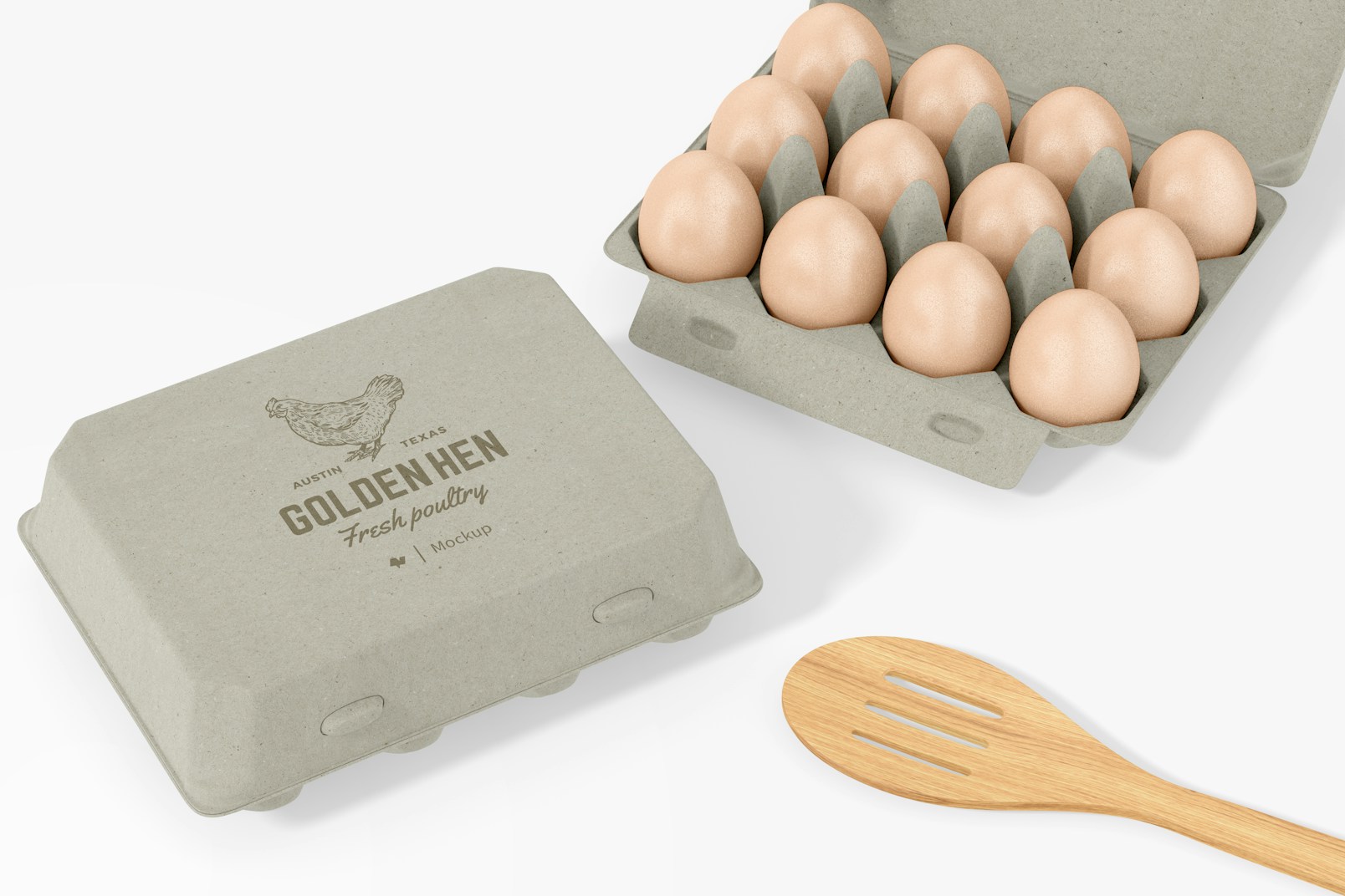 Rectangular Egg Cartons for 12 Mockup
