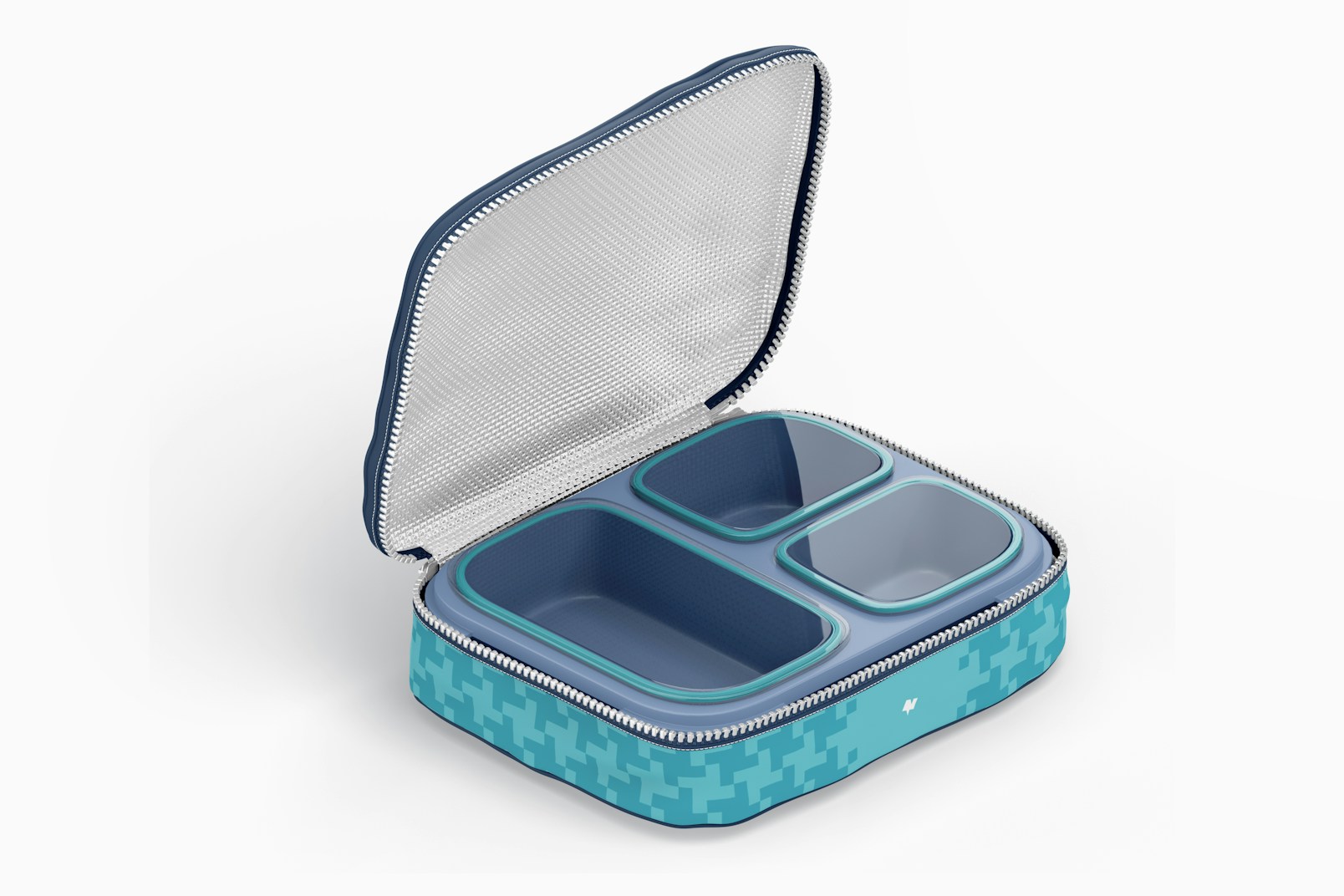 Three Sections Lunch Box Mockup