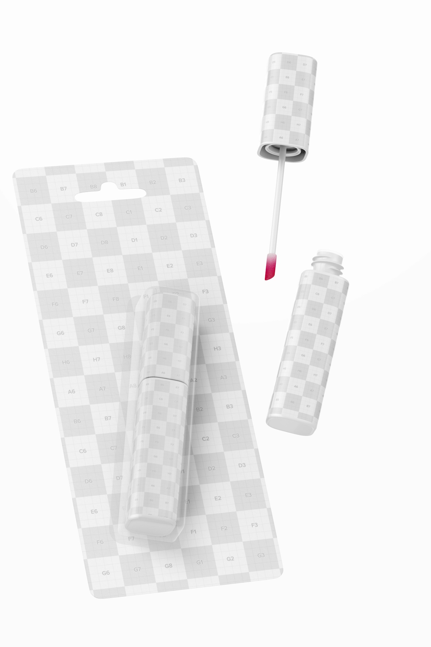 Lipstick on Blister Mockup, Floating Lipstick on Blister Mockup, Floating