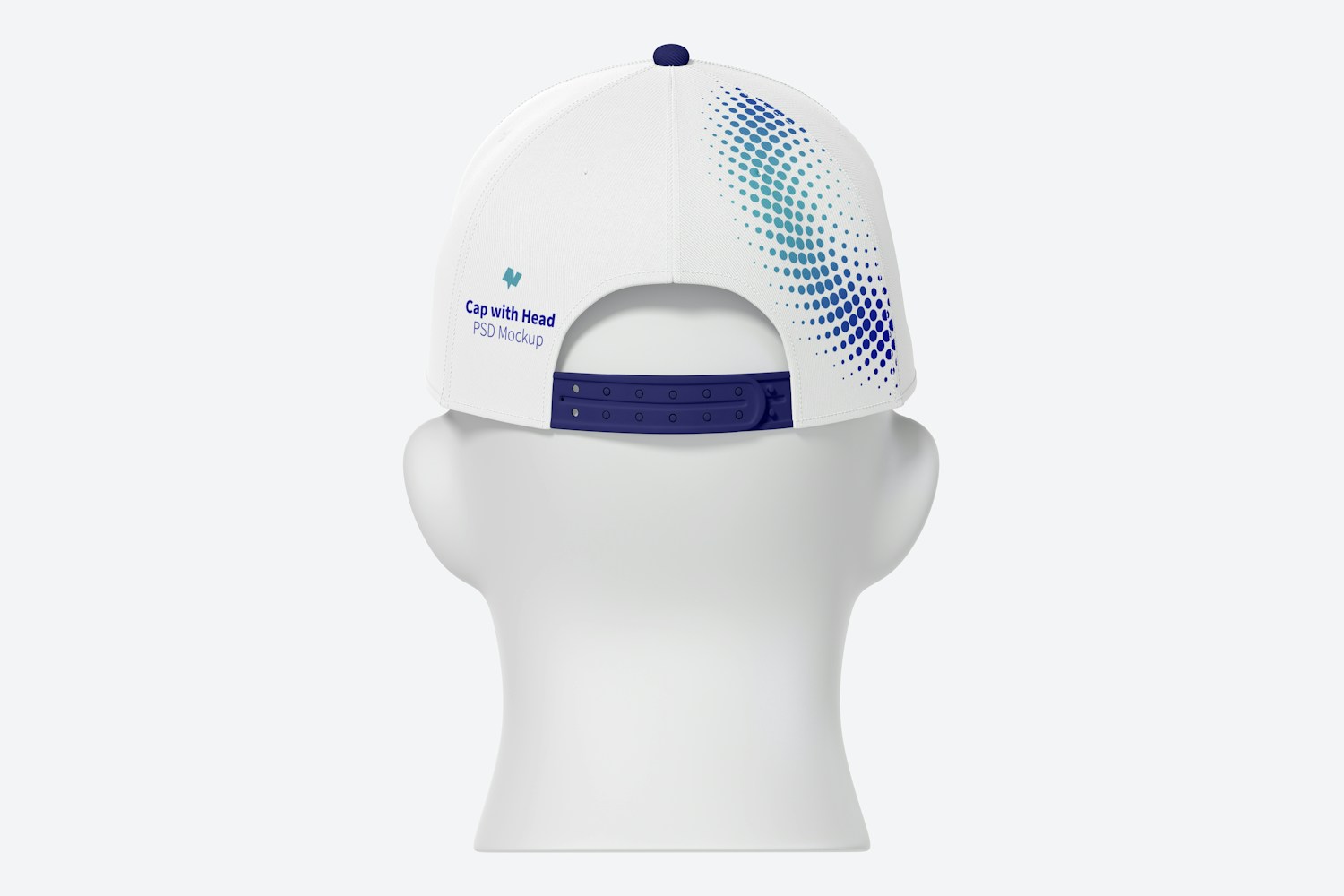 Cap with Head Mockup, Back View