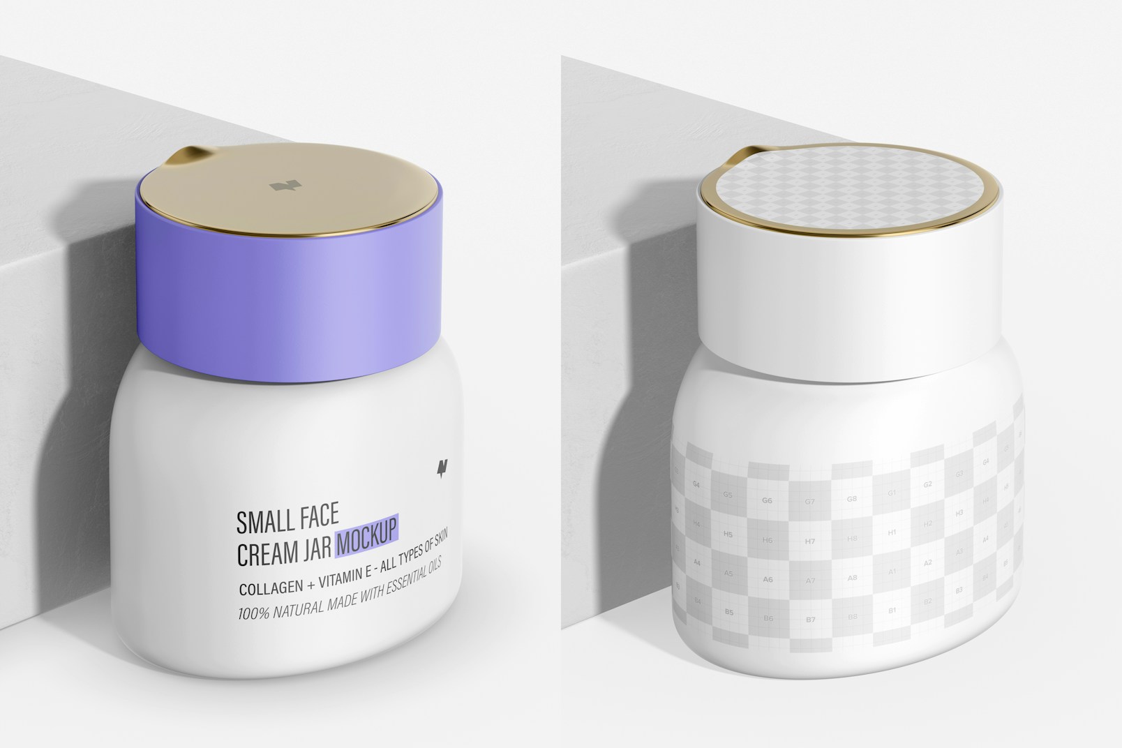 Small Face Cream Jar Mockup