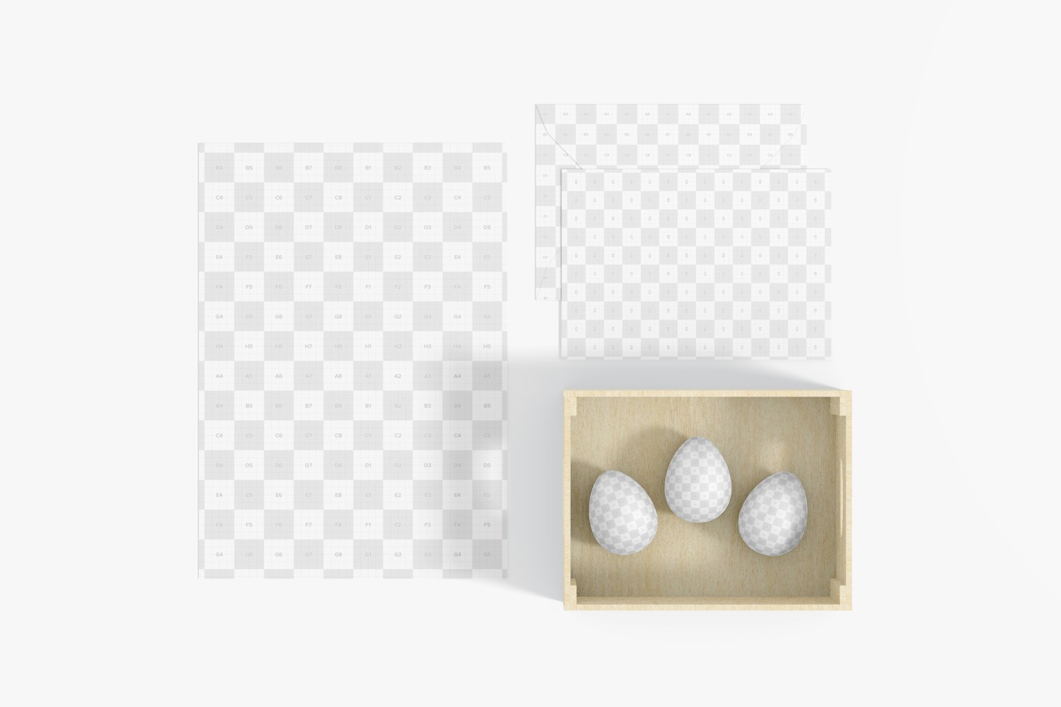 Happy Easter Card Mockup, Top View
