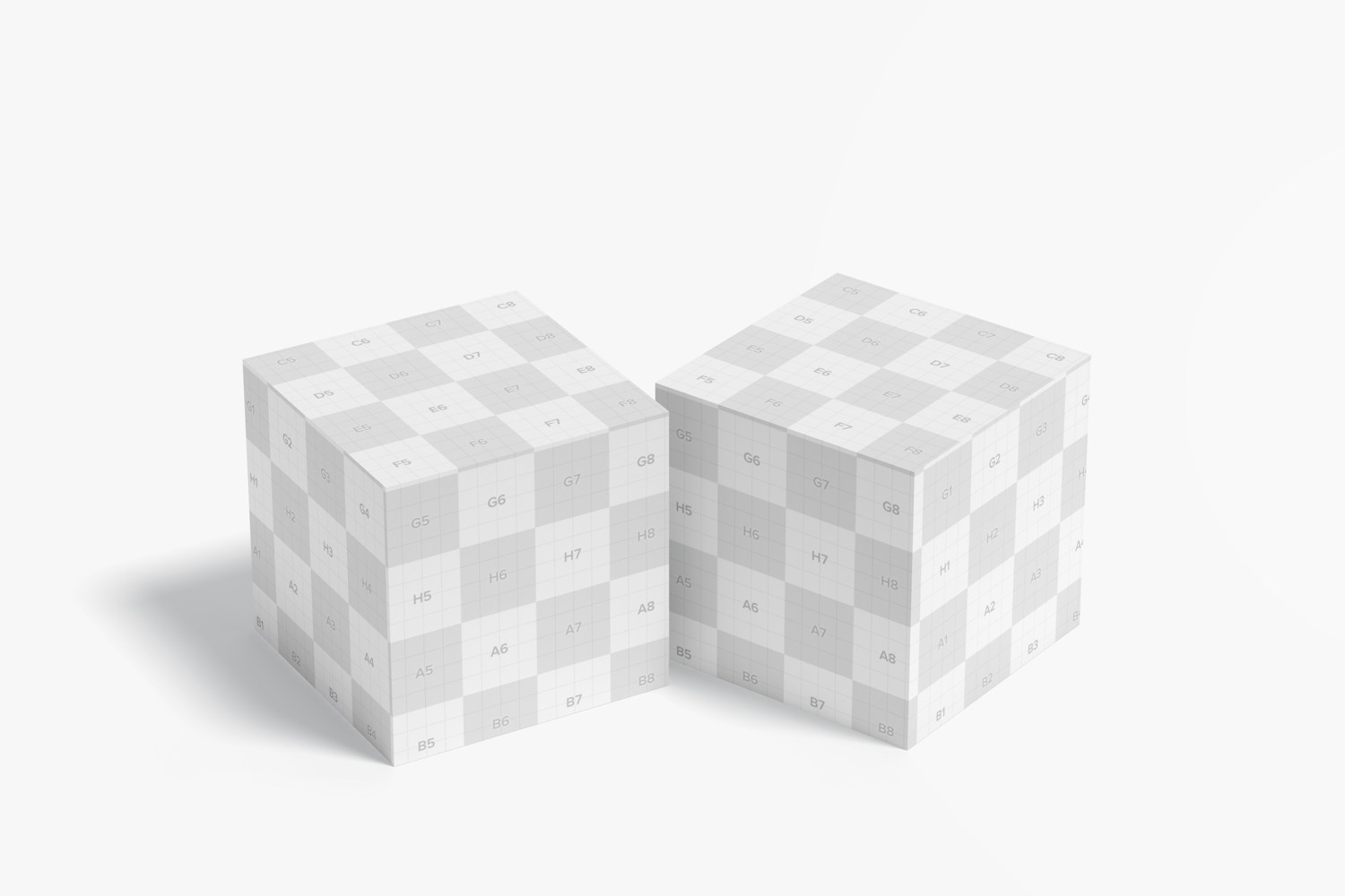 Maqueta de Cubos de Exhibición Promocional, Vista Derecha