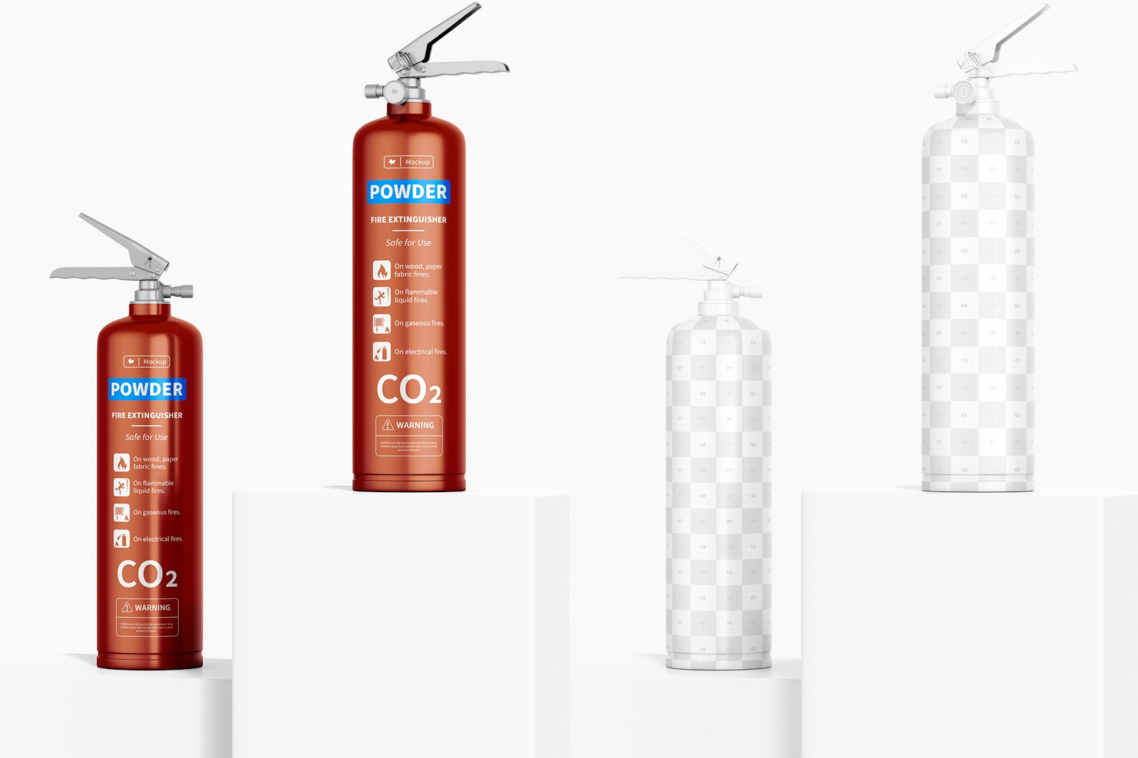 Fire Extinguishers Mockup, Perspective