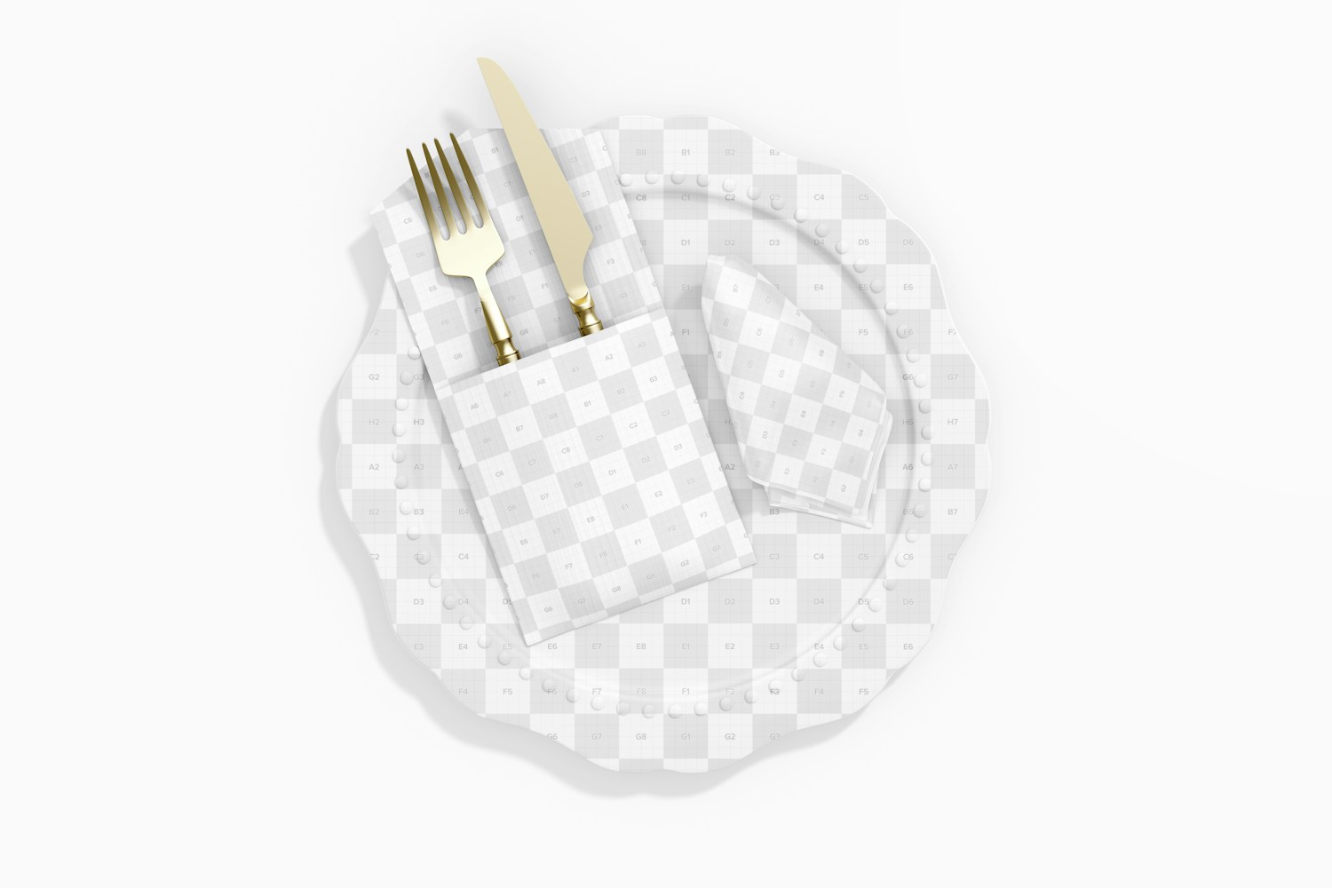 Luxury Cutlery Holder Mockup, Top View