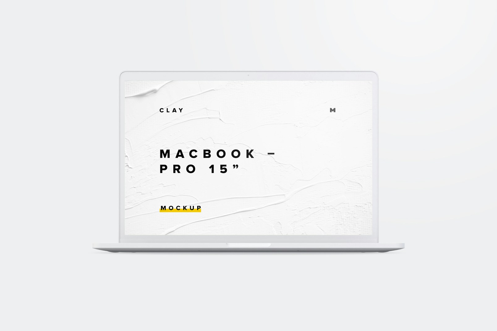 Clay MacBook Pro 15" with Touch Bar, Front View Mockup
