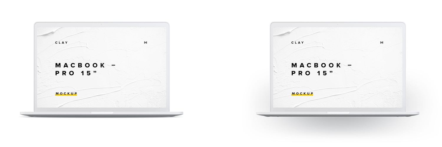 Maqueta de MacBook Pro de 15” con Touch Bar, Vista Frontal, Multicolor